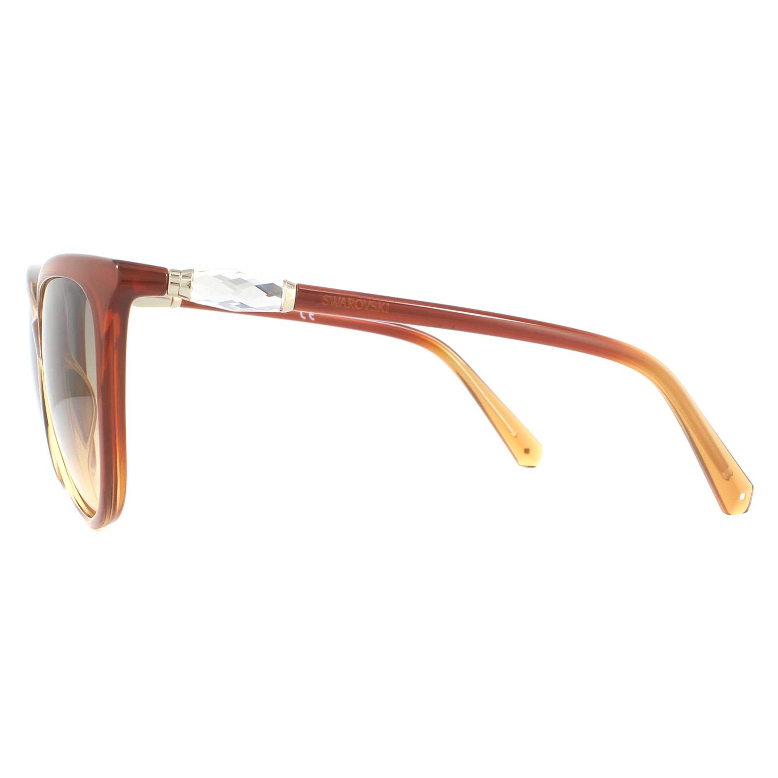 Brown Swarovski Brown Cat Eye Light Brown Transparent Brown Gradient Sunglasses, Image 3 of 4