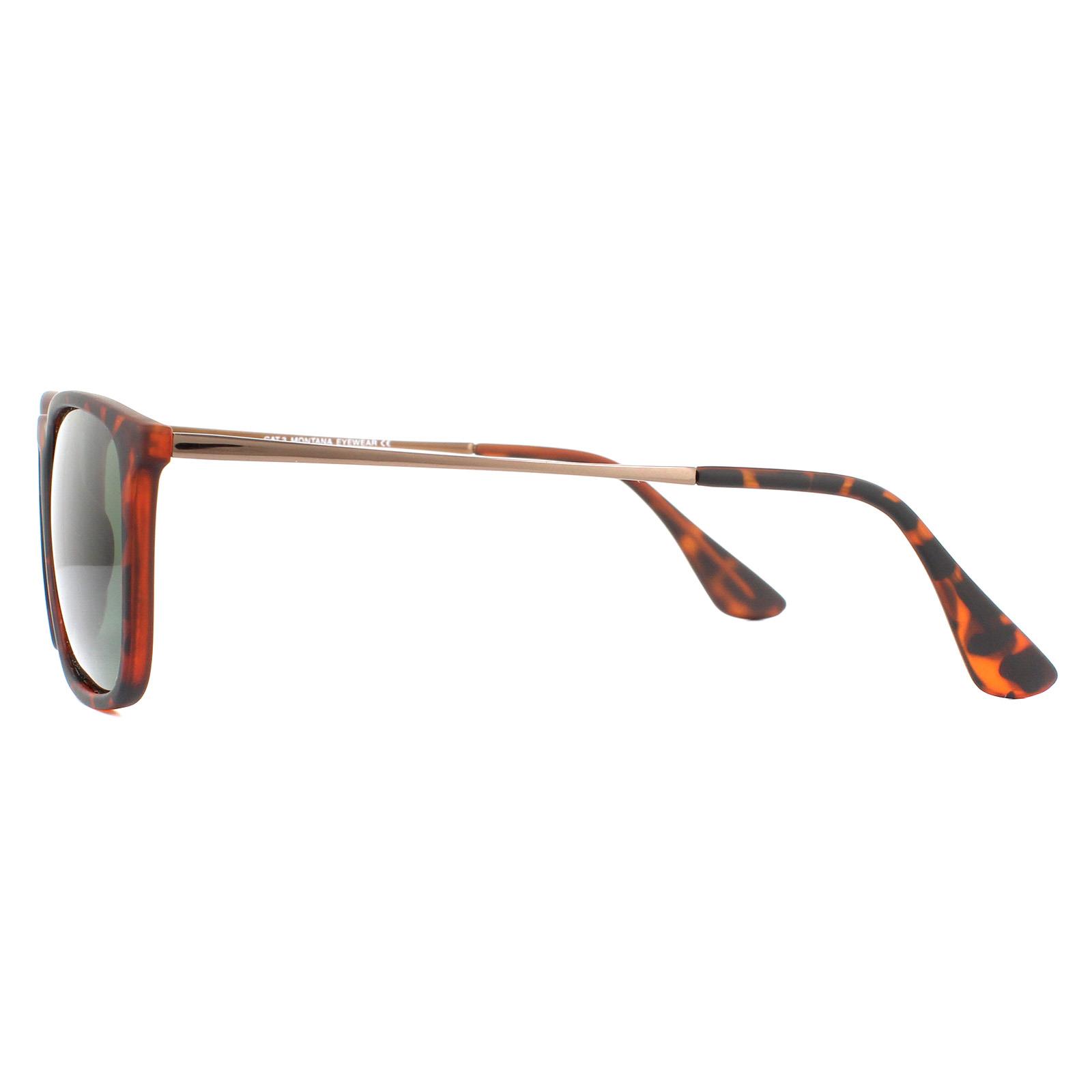 Brown Montana Brown Rectangle Brown Turtle Rubbertouch G15 Green Polarized Sunglasses, Image 3 of 4