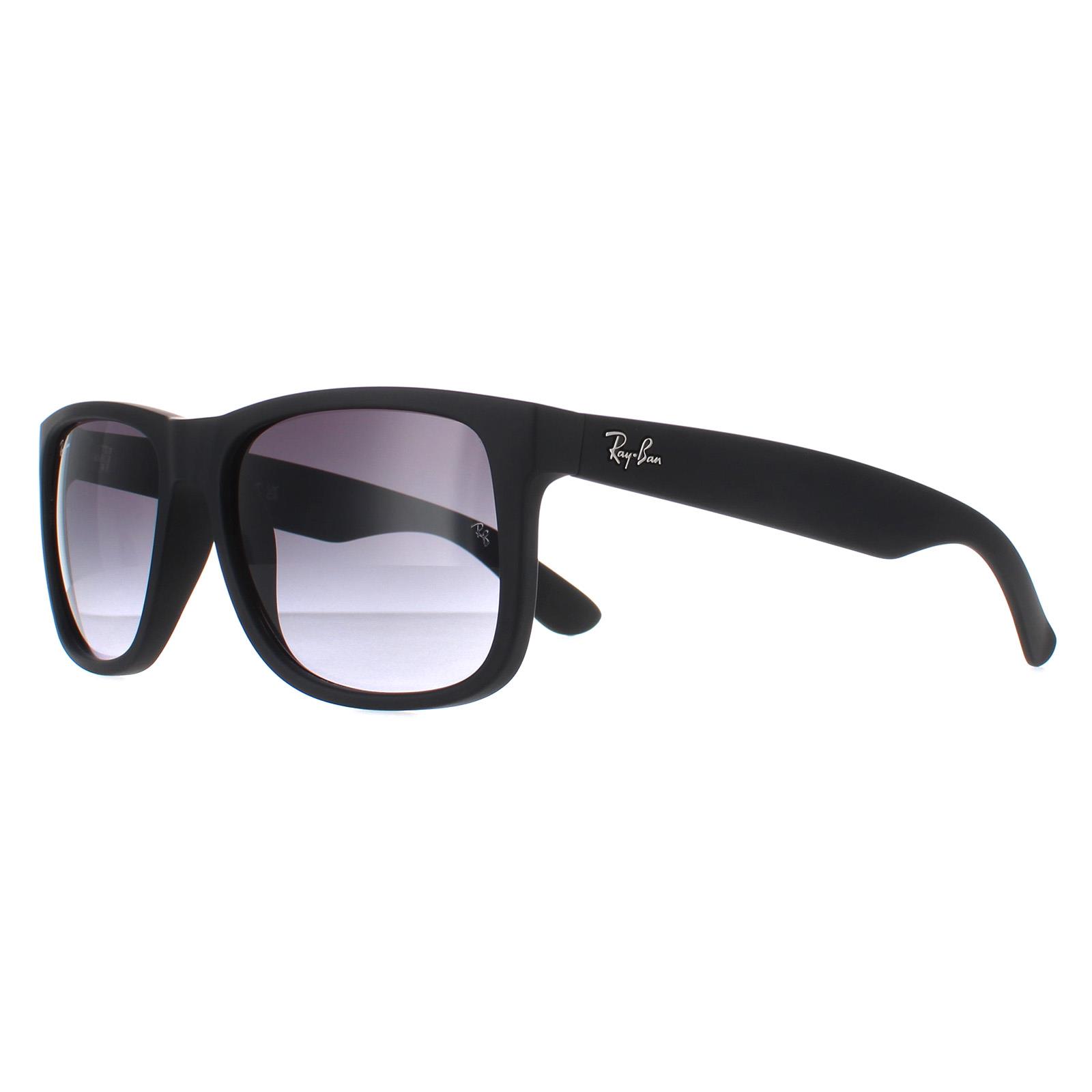 Black Ray-Ban Black Rectangle Rubber Black Grey Gradient Sunglasses, Image 2 of 4