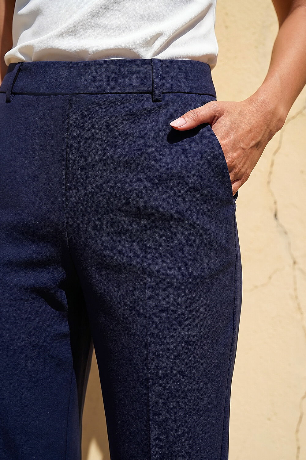 Navy Short Slim Leg Trouser, Image 5 of 4