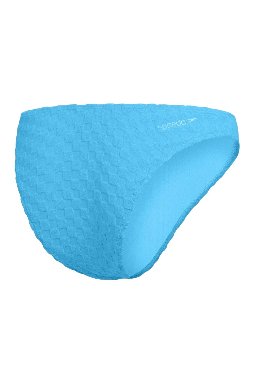 Blue Terrycloth High Waist Bikini Bottoms, Image 2 of 2