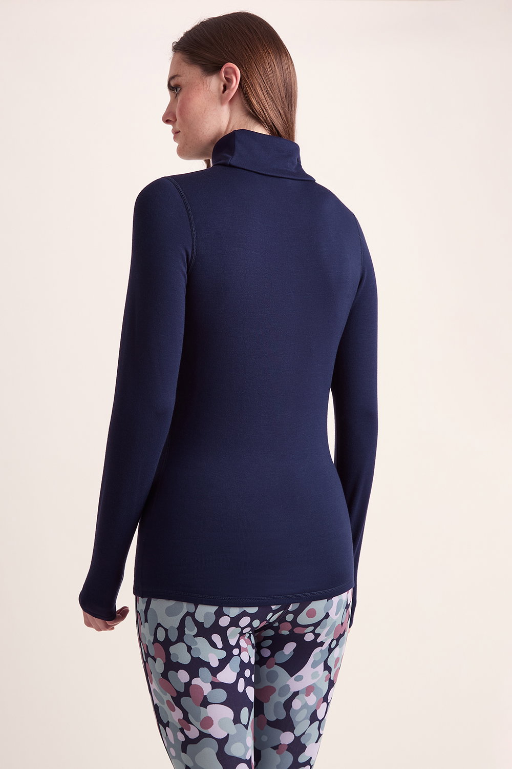 Blue Meru Cashmere Touch Roll Neck Base Layer, Image 3 of 5