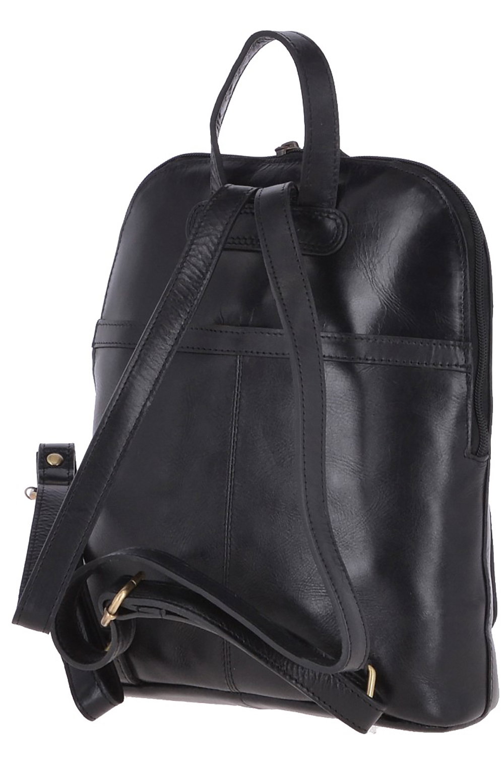 Black 'UrbanX' Vegetable Tanned Real Leather Backpack, Image 3 of 3