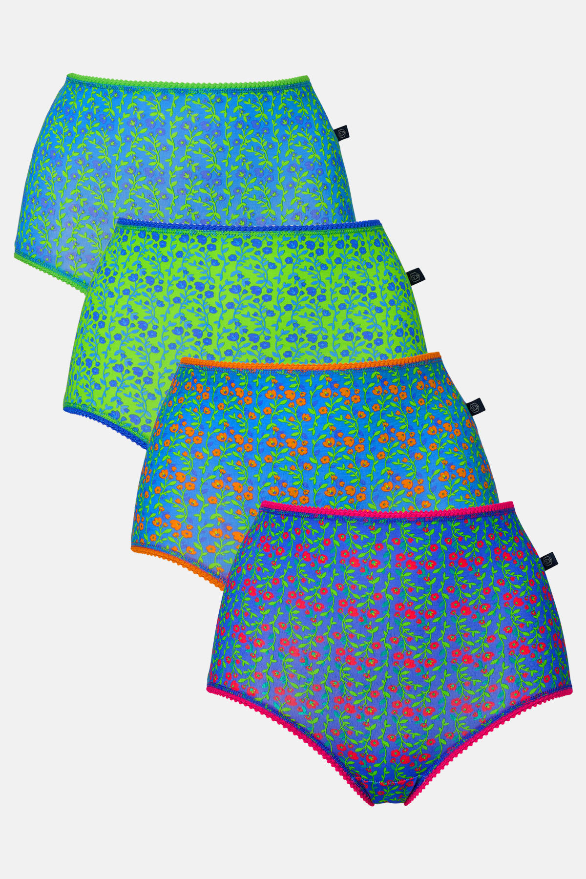 Multi Pack Of Four "Boom Bloom!" Bamboo Full Briefs
