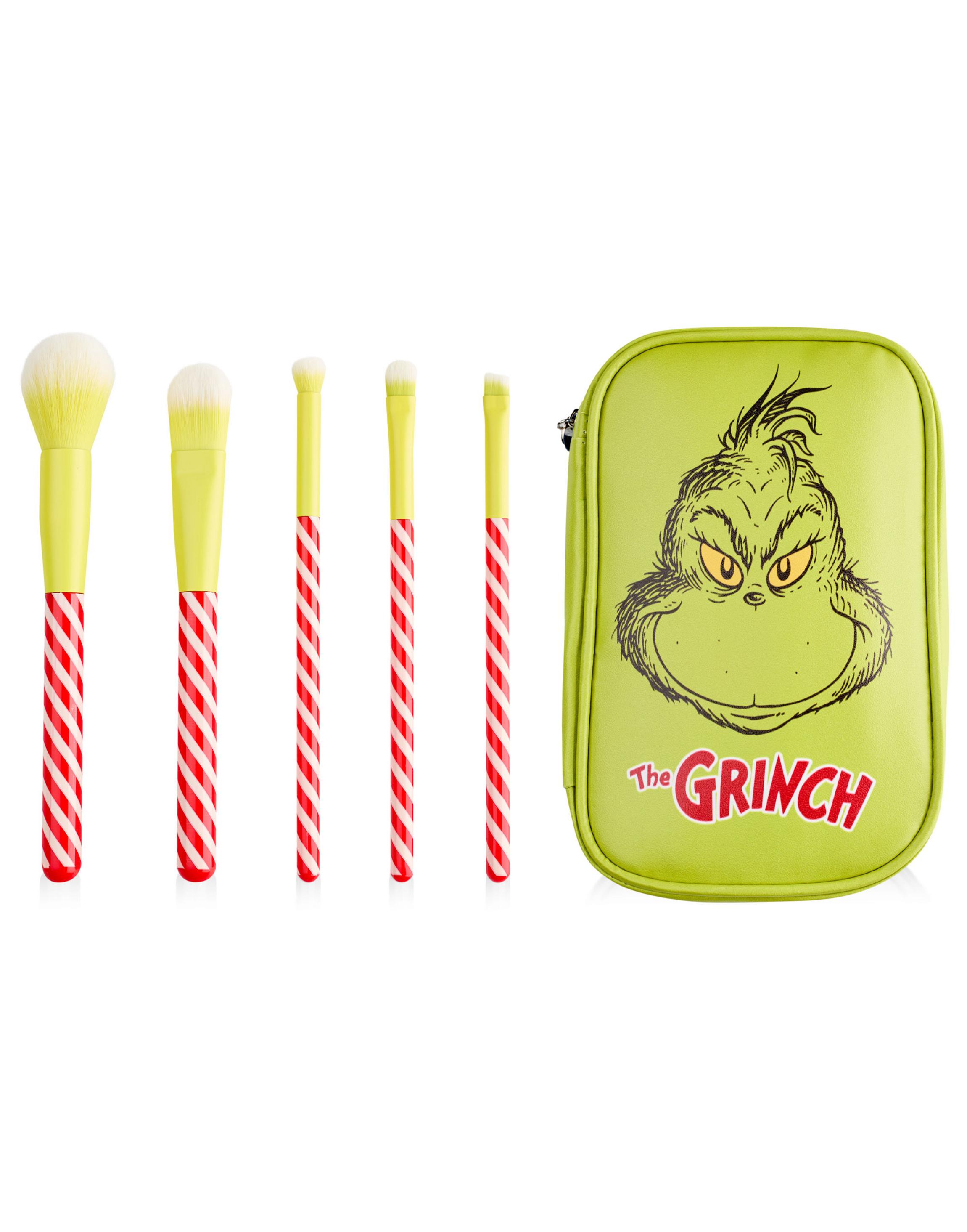 Green The Grinch Character Face Makeup Brush Set, Image 1 of 6