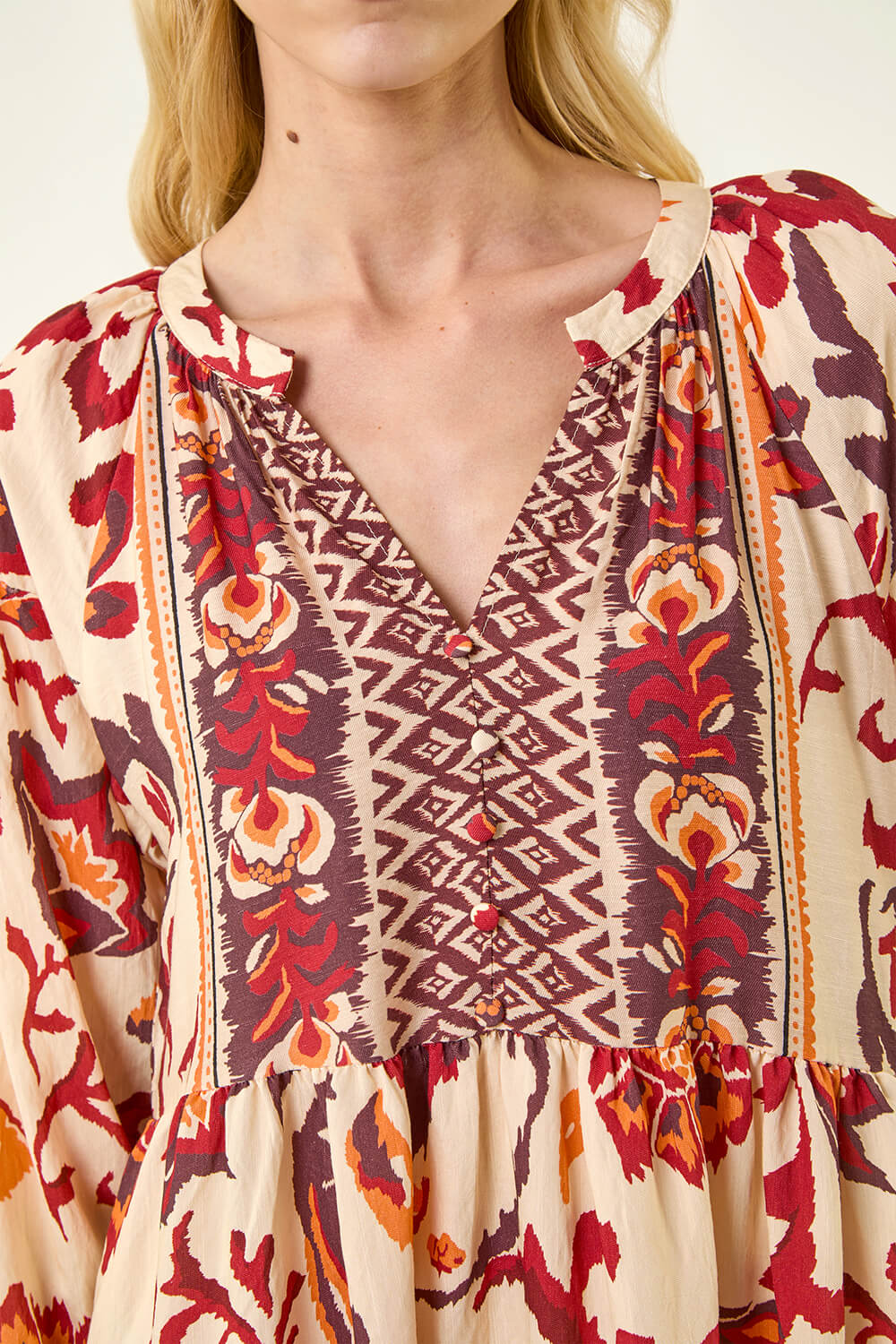 Stone Floral Border Print Maxi Dress , Image 6 of 5