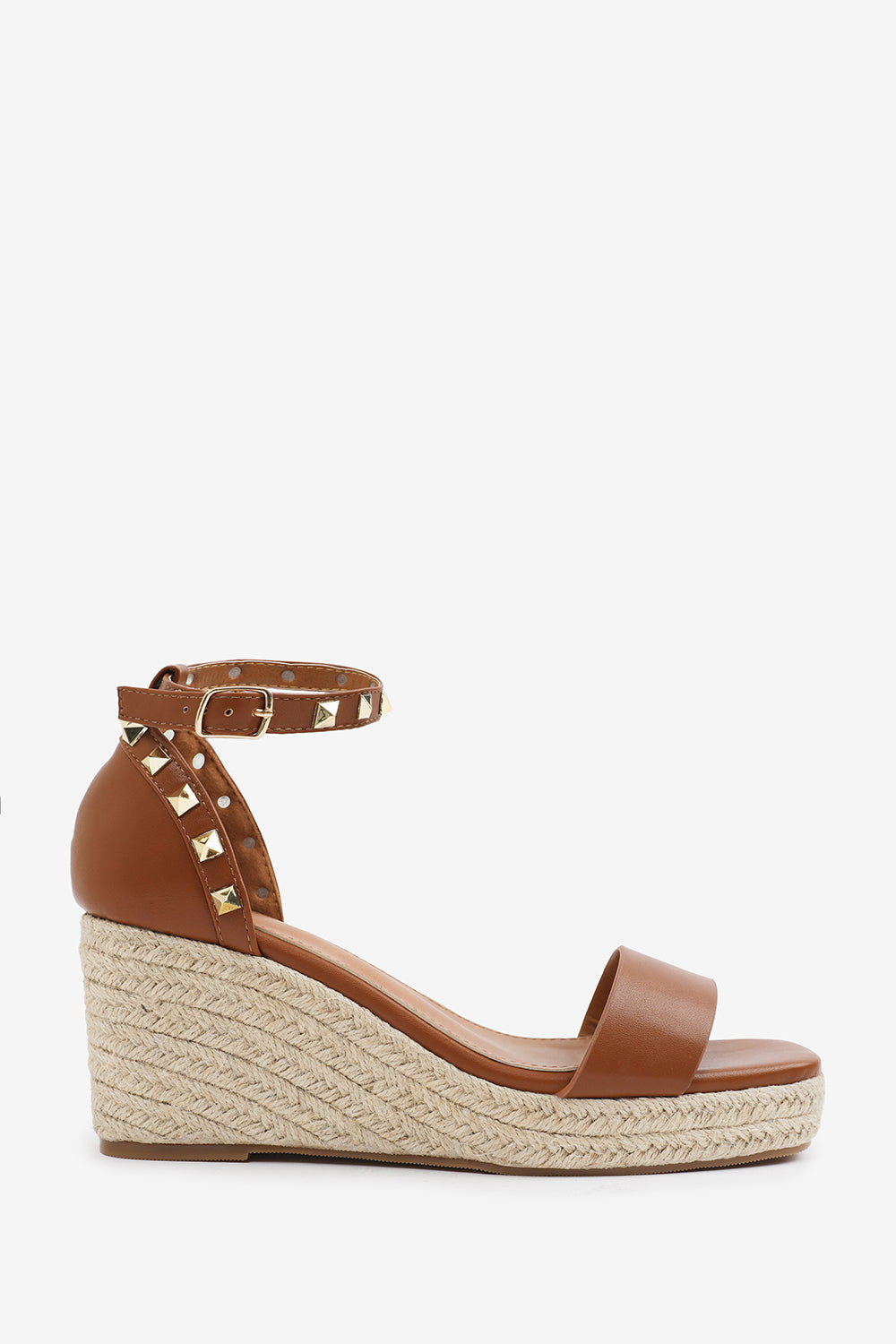 Tan 'Sawyer' Wedge Sandals With Gladiator Ankle Strap, Image 2 of 6