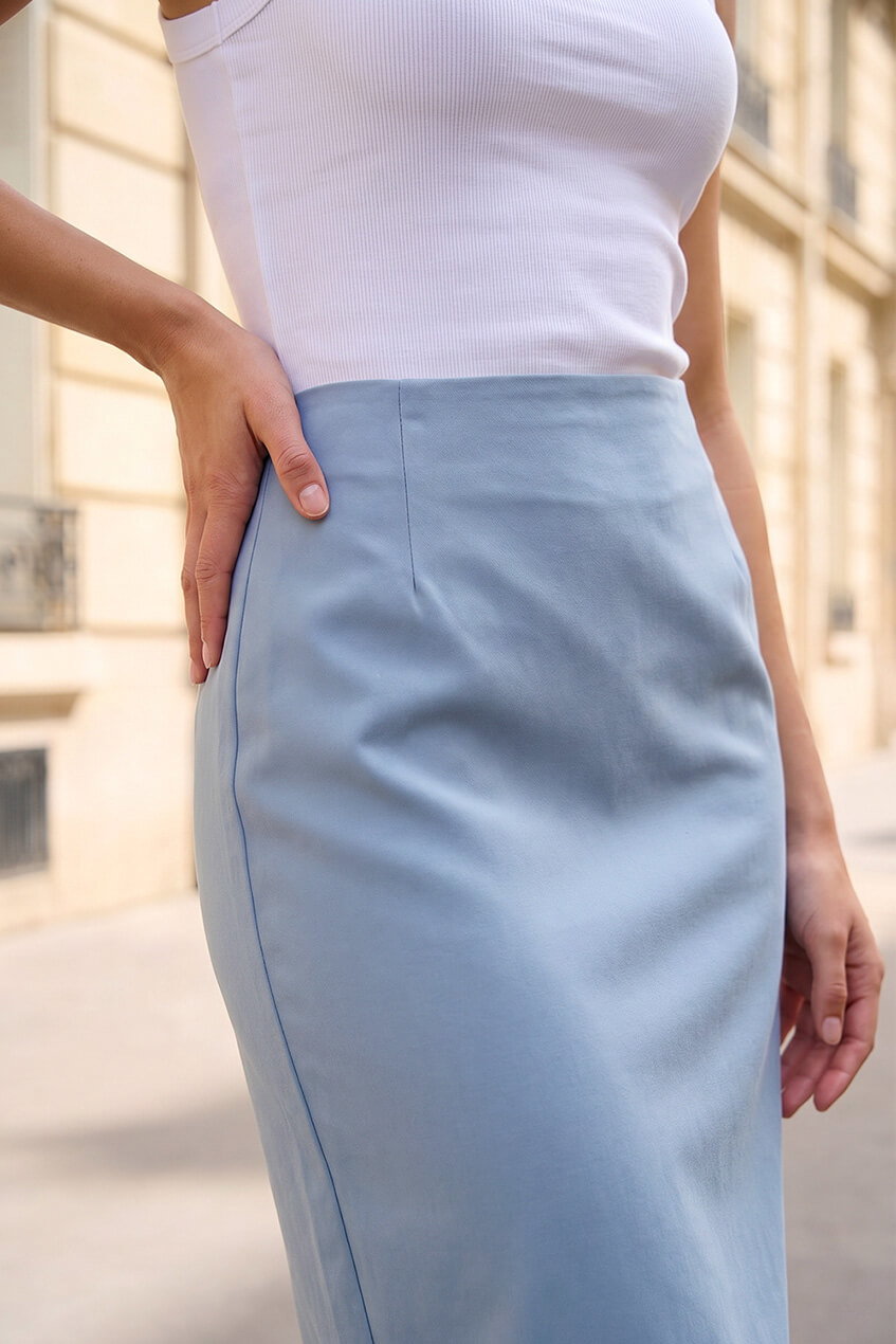 Grey Bengaline Pencil Skirt, Image 5 of 4