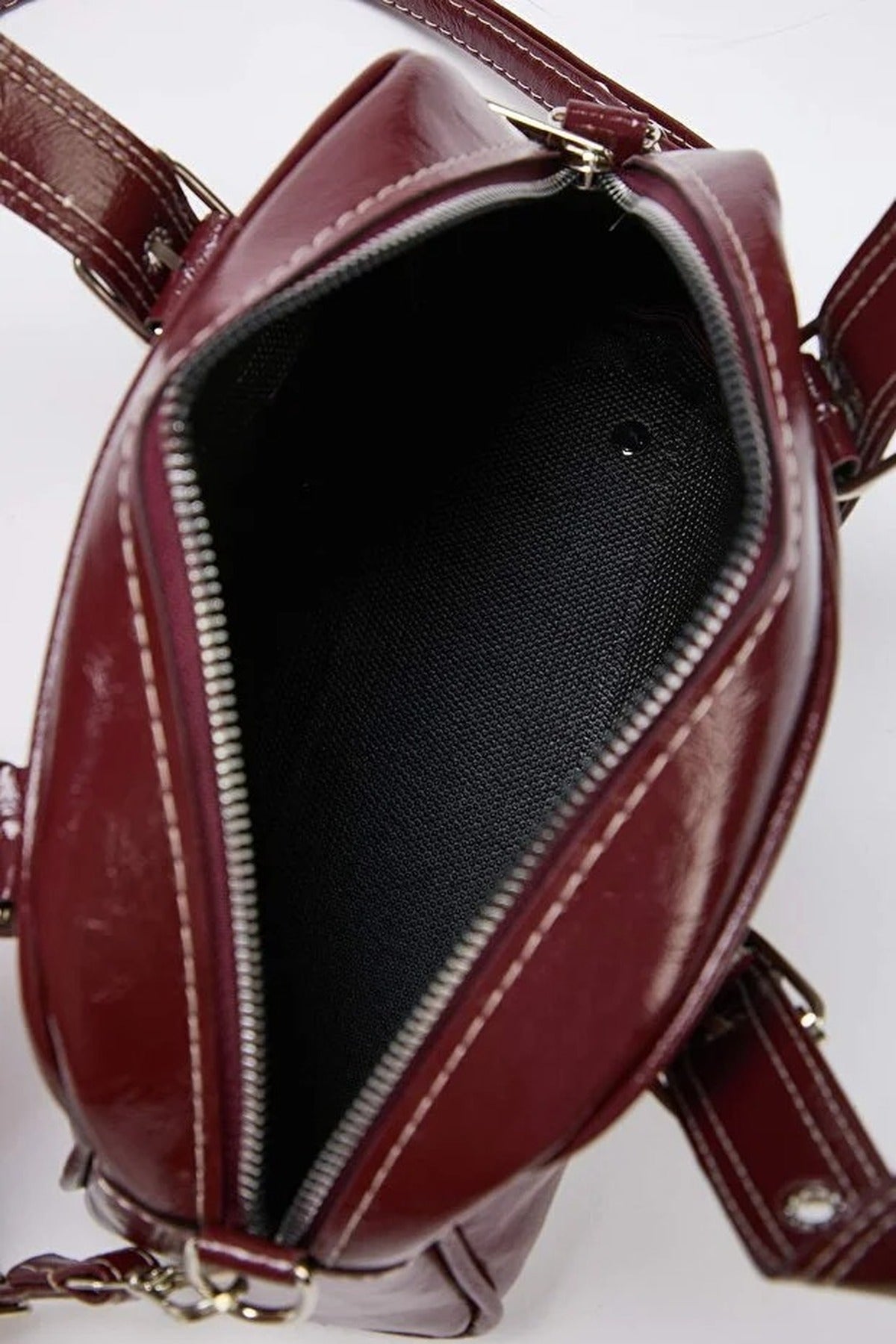 Burgundy WOVCOR Burgundy Contrast Stitch Mini Bowling Grab Bag, Image 2 of 3
