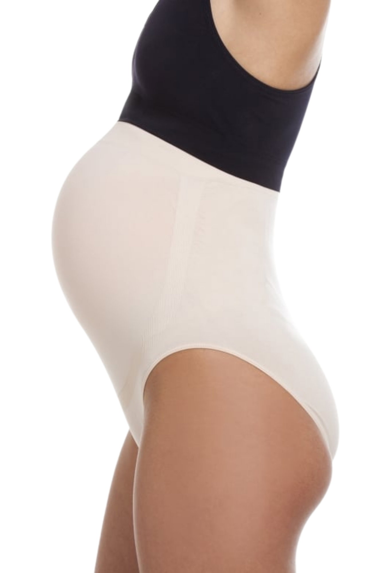 Beige High Waist Seamless Maternity Briefs, Image 2 of 5