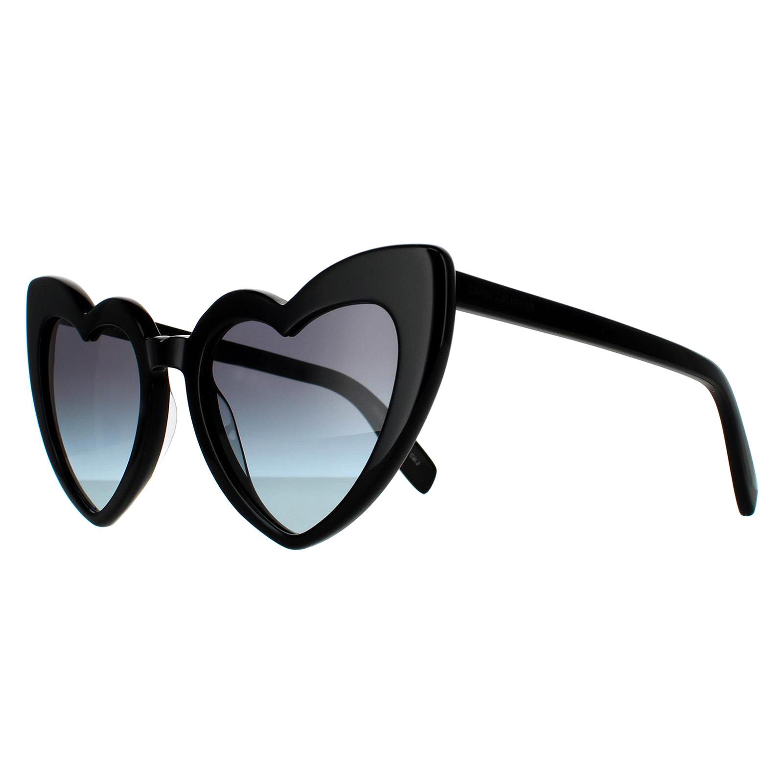 Black Saint Laurent Black Cat Eye Black Blue Gradient Sunglasses, Image 2 of 6