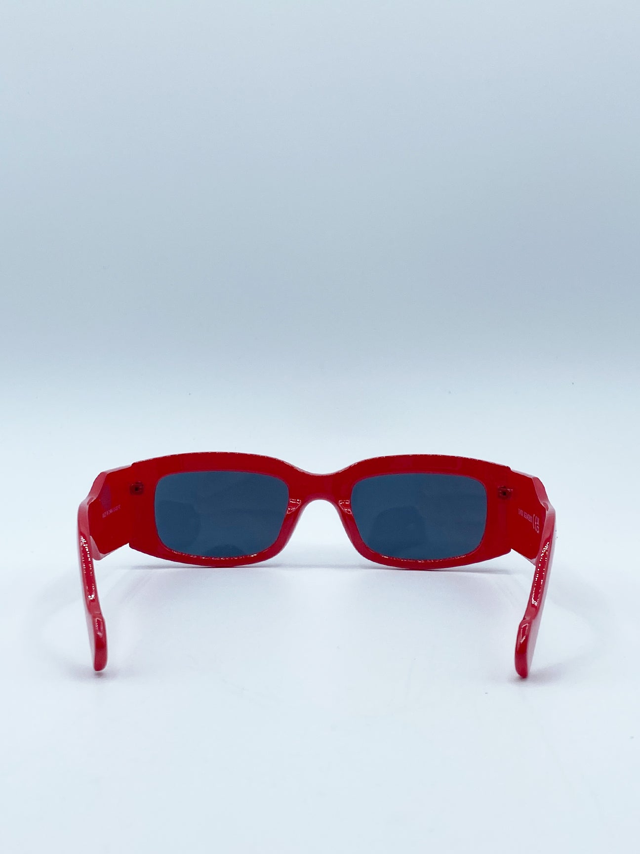 Red SVNX Red Chunky Rectangle Sunglasses in Red, Image 5 of 6