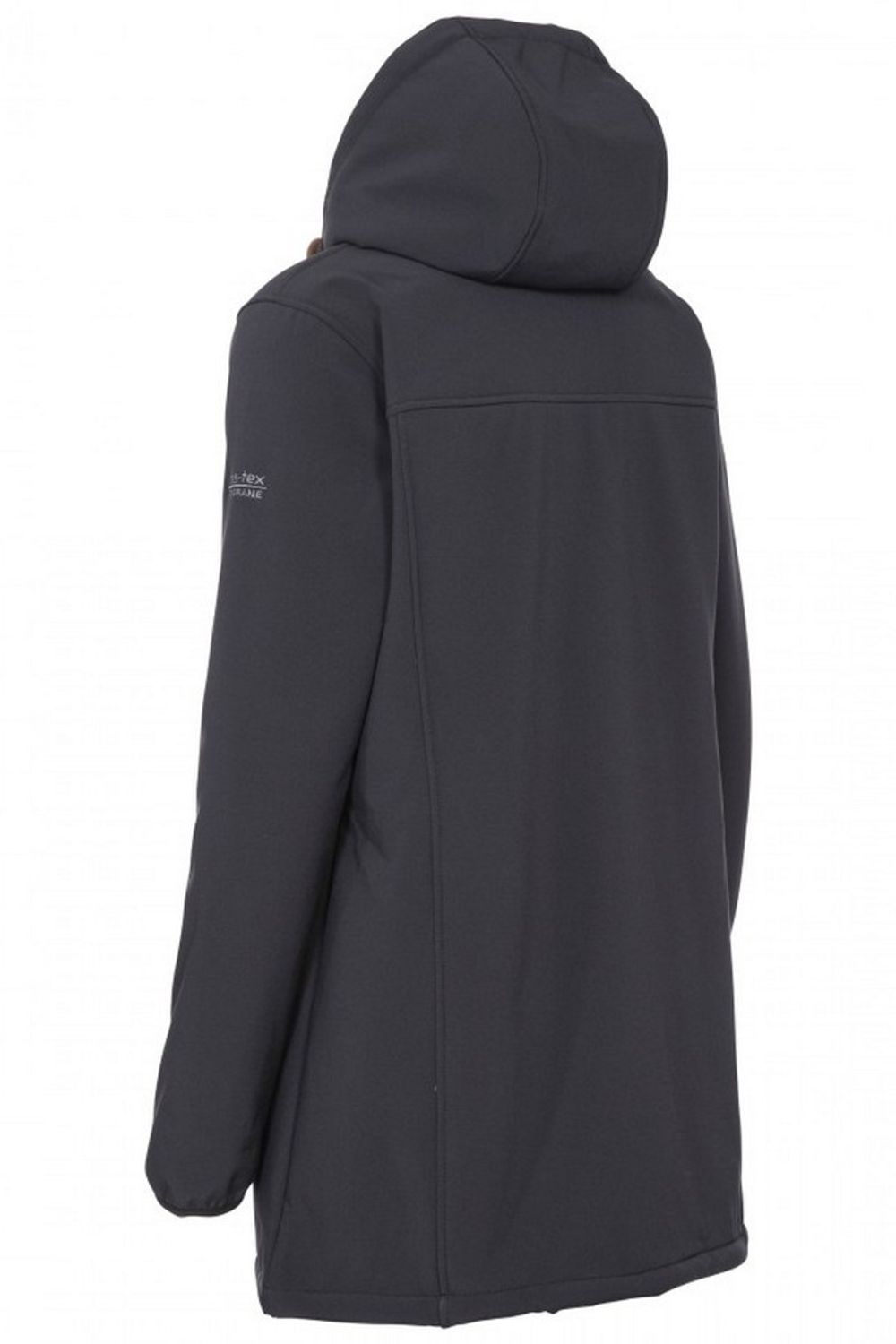 Black Kristen Long Hooded Waterproof Jacket, Image 2 of 8