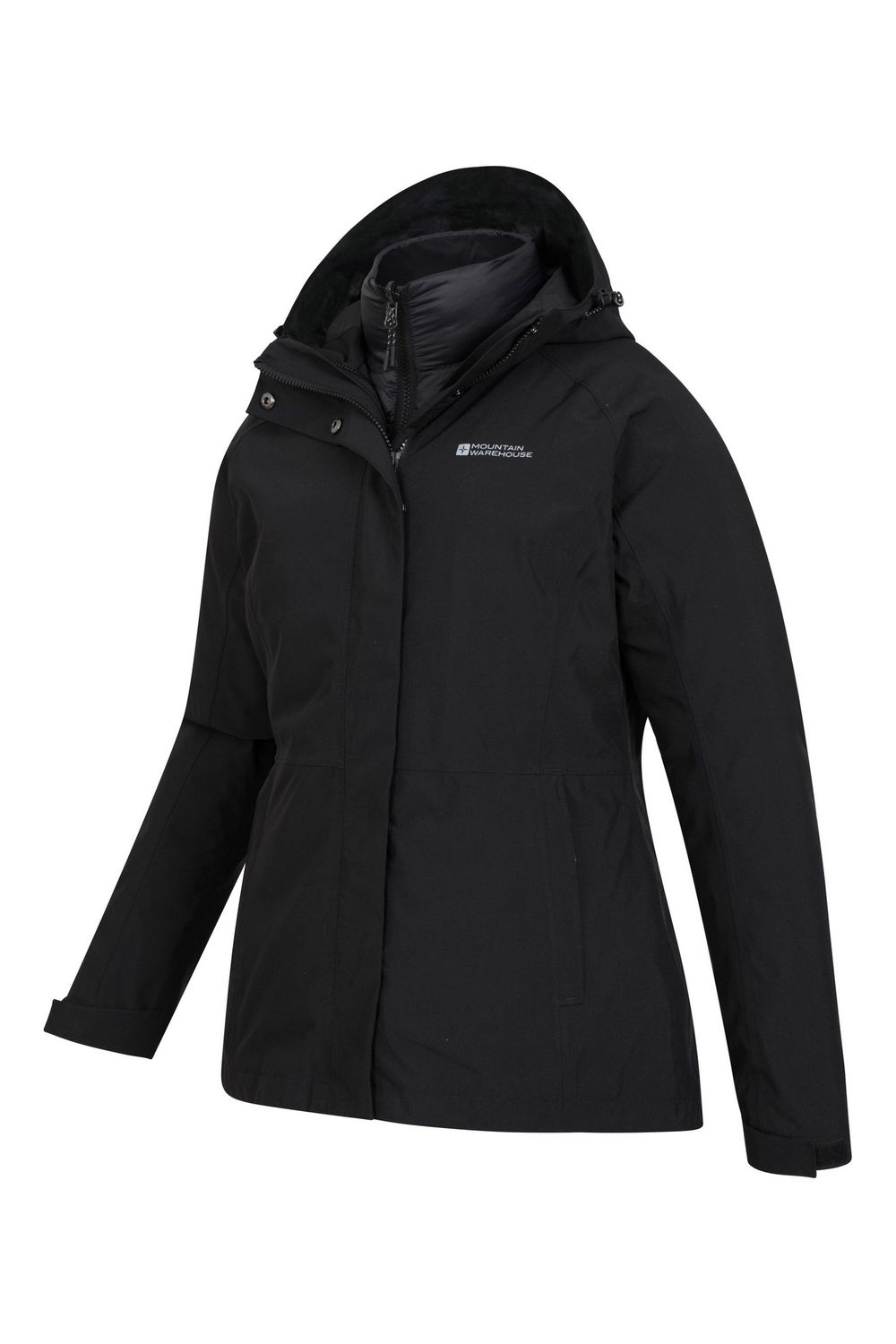 Black Alaskan 3 in 1 Padded Jacket, Image 4 of 6