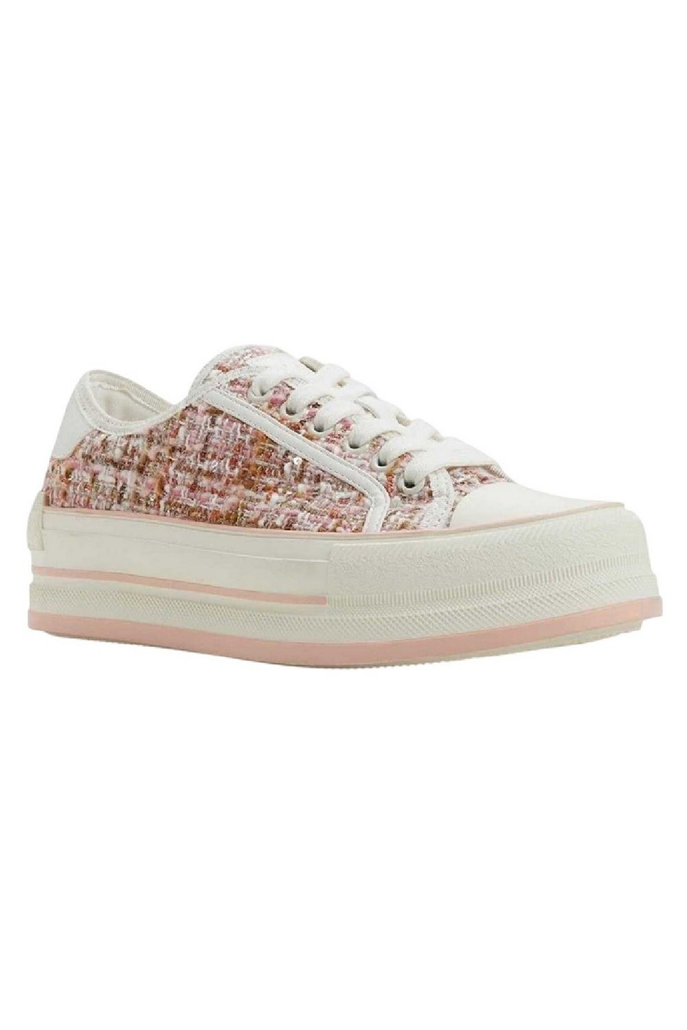 Pink Rayes Tweed Trainers, Image 1 of 4