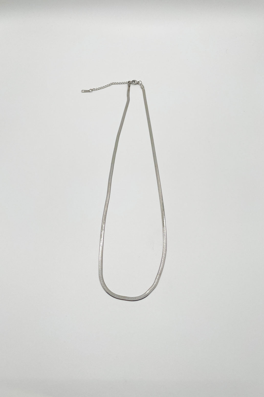 Silver Slim Snake Chain Necklace in Silver, Image 3 of 4