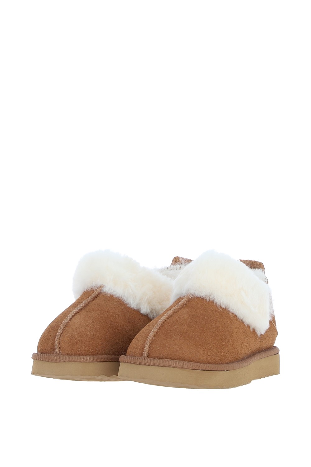 Brown 'Petra' Sheepskin Shoes With Fur Lining