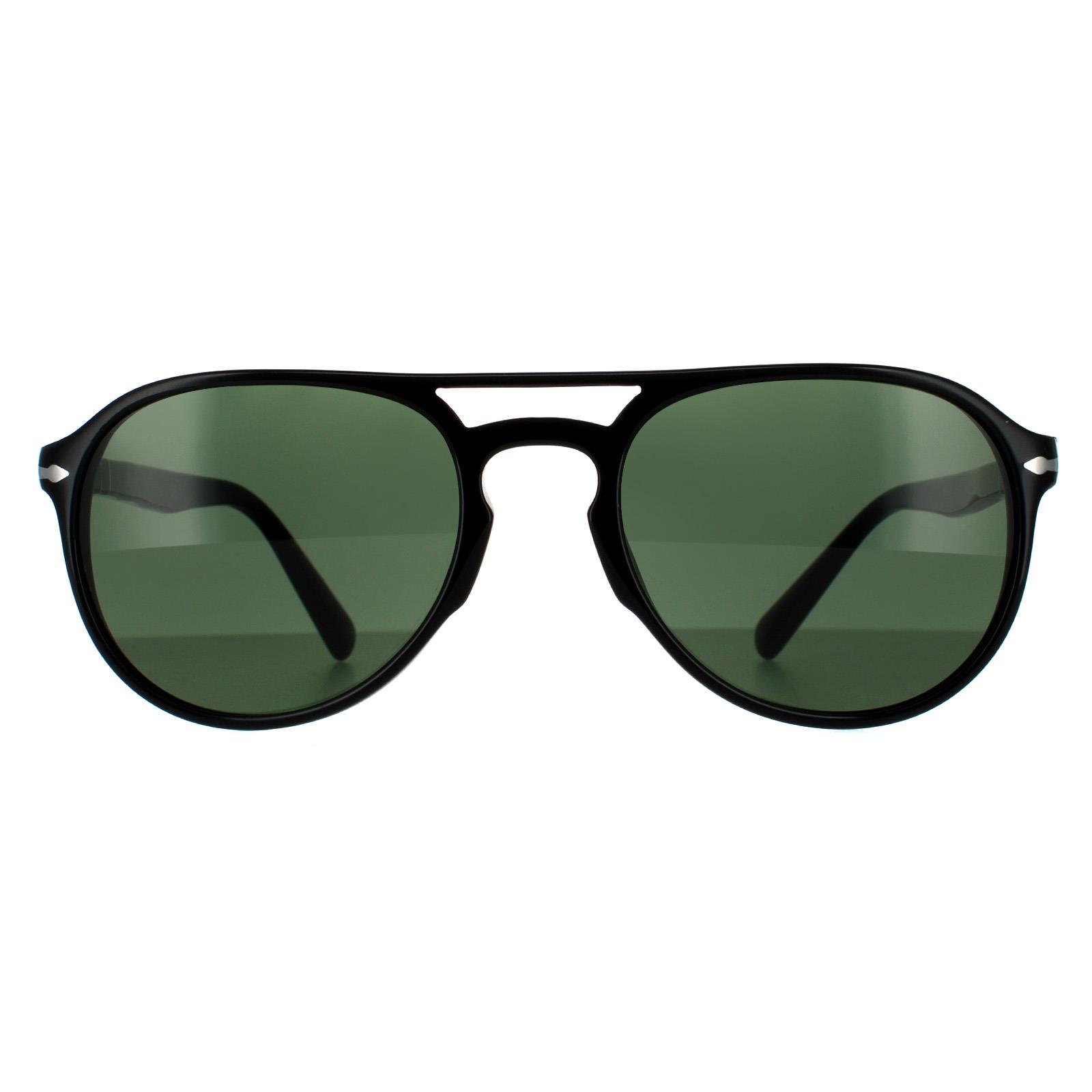 Black Persol Black Aviator Black Green Sunglasses, Image 1 of 4