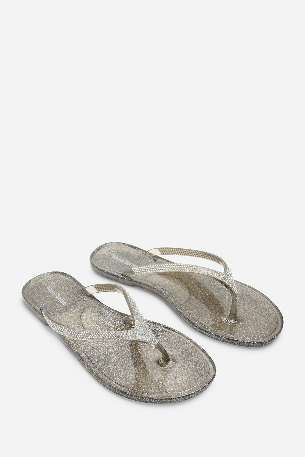Grey Where's That From Grey Giuliana Glitter Toe Post Flip Flops, Image 4 of 6