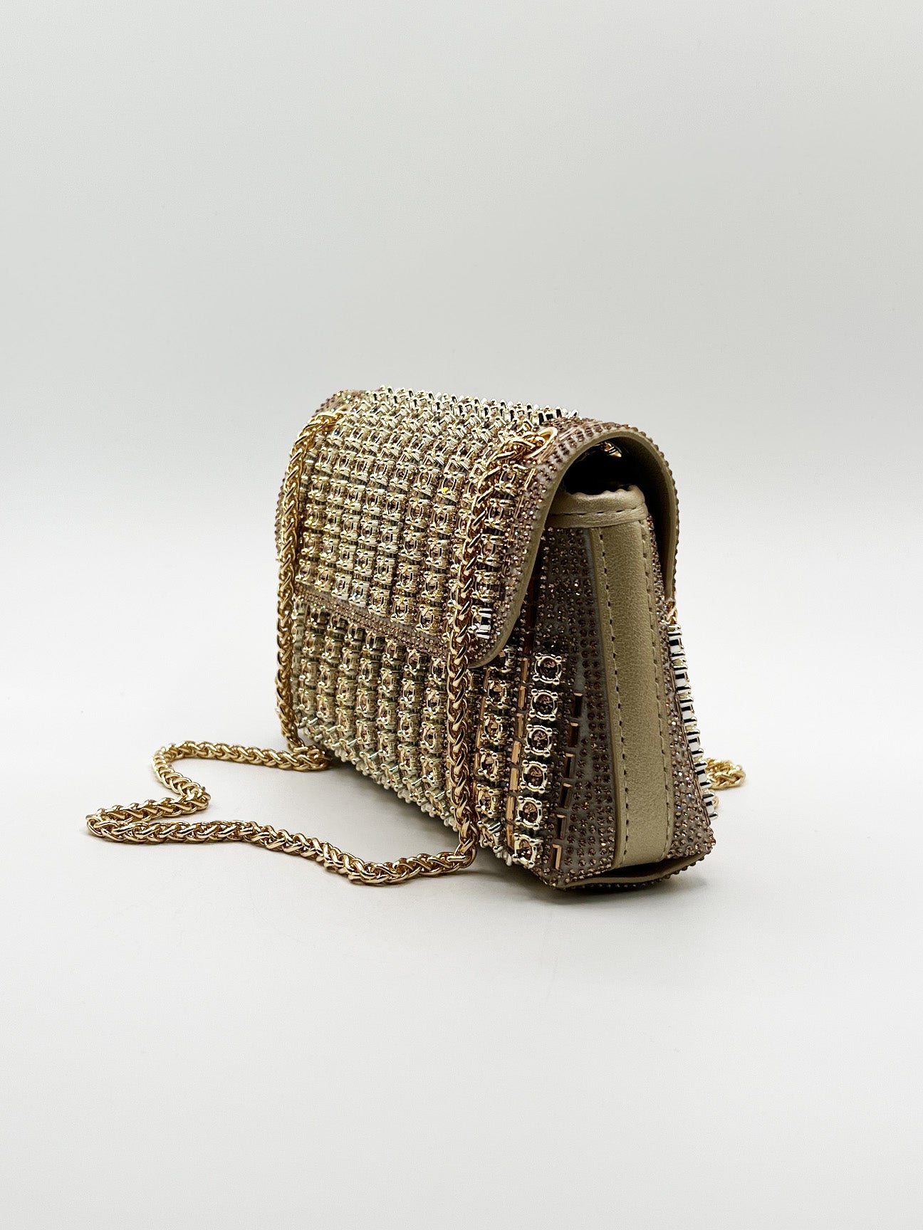 Gold Gold Embellished Shoulder Bag, Image 6 of 6