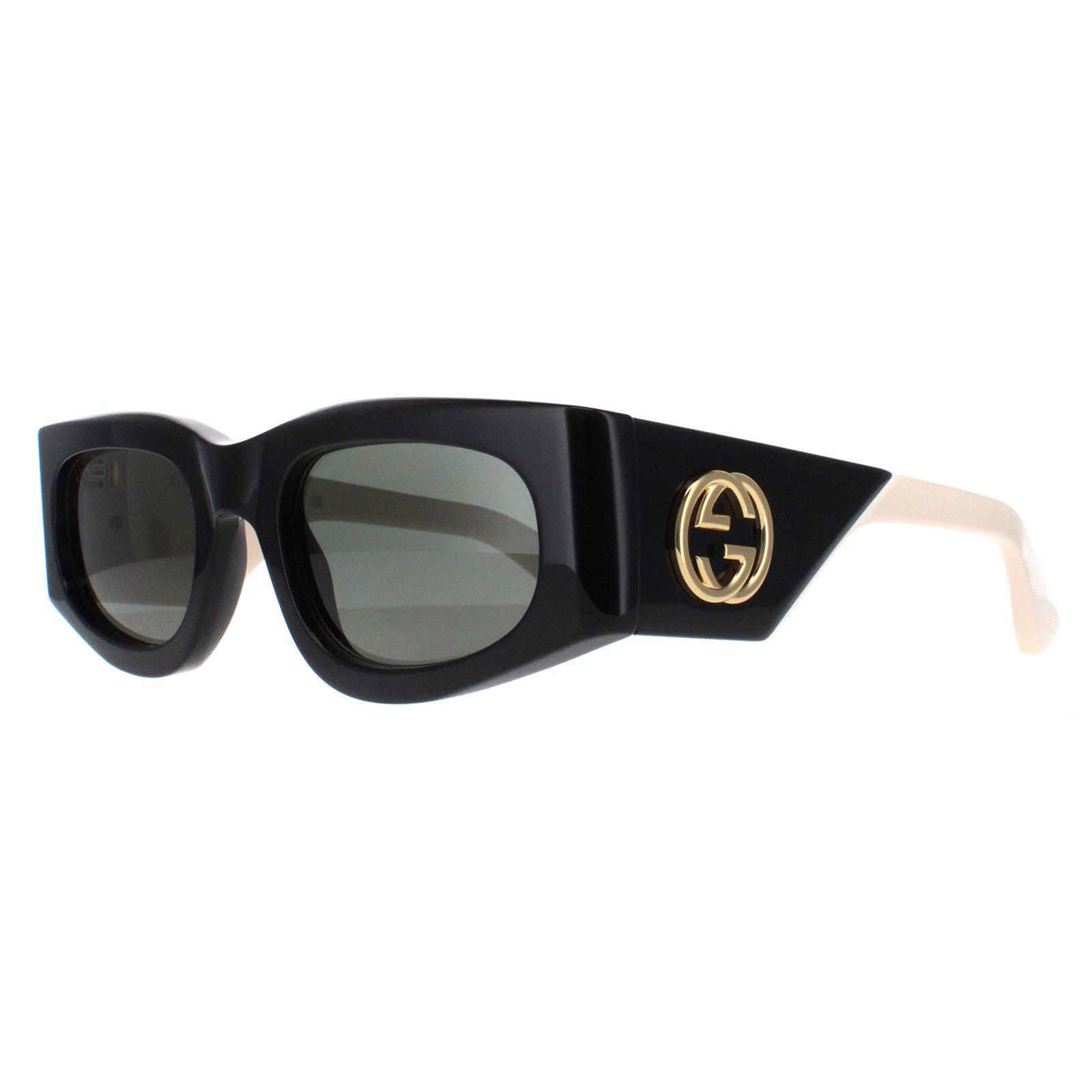 Black Gucci Black Rectangle Black with Ivory Grey GG1664S, Image 2 of 4