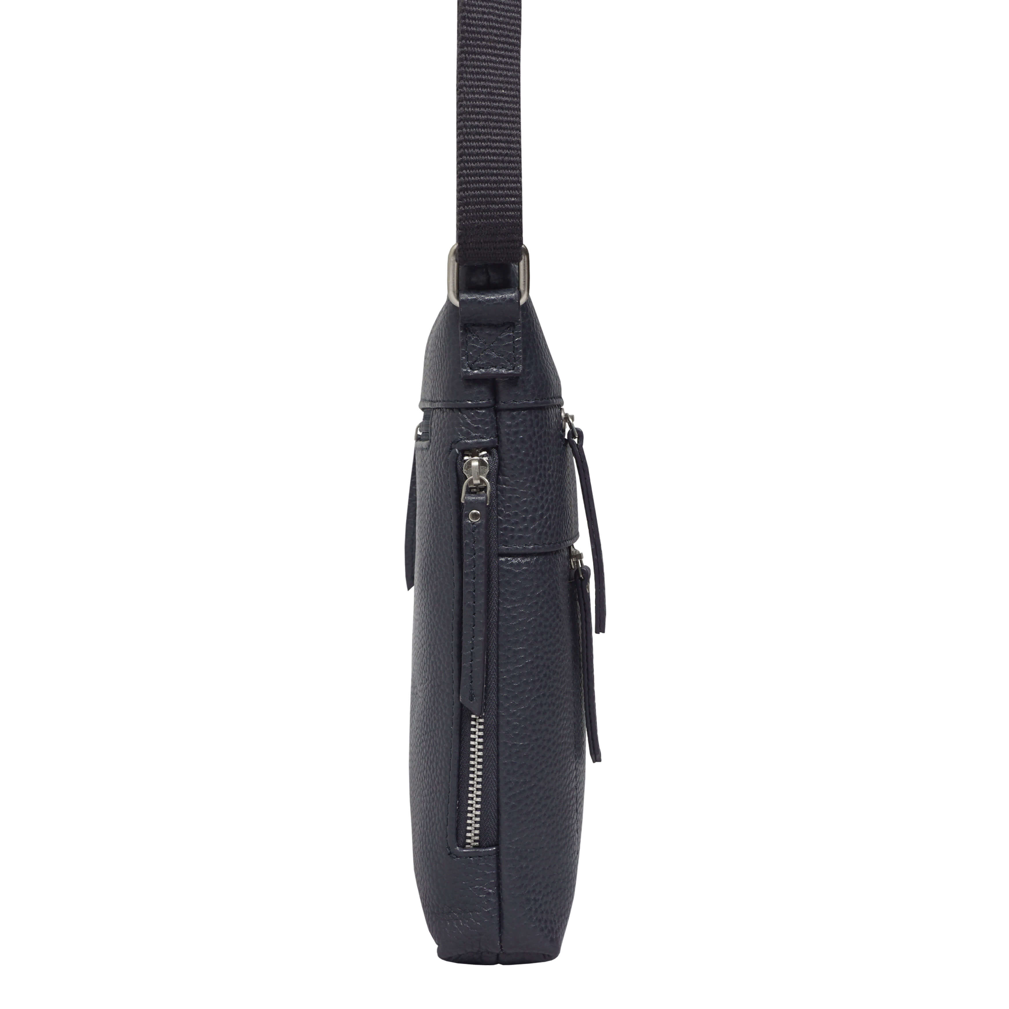 Navy 'CORI' Pebble Grain Soft Real Leather Crossbody Bag, Image 4 of 6