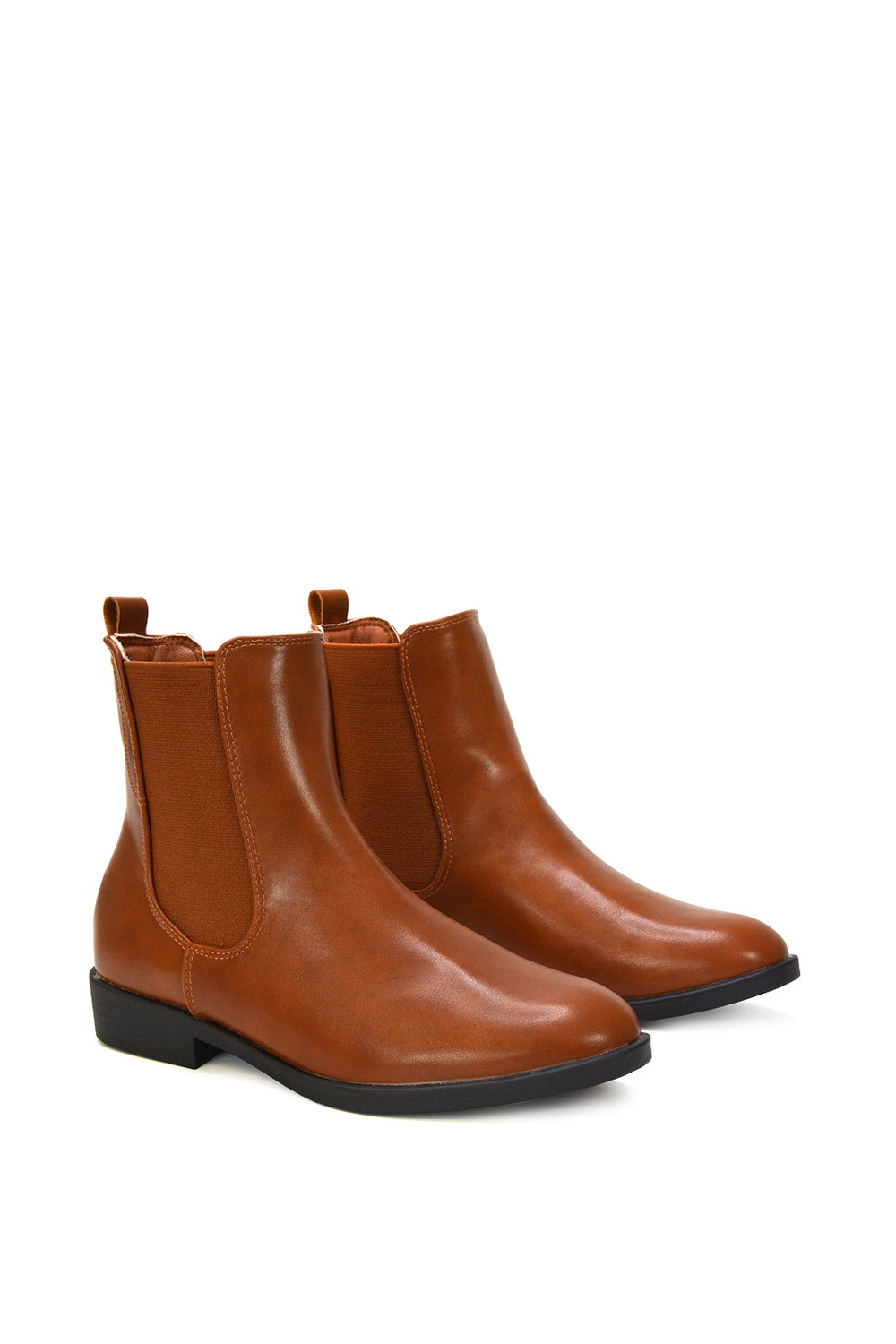Tan 'Nala' Chelsea Flatform Ankle Boots Pull On, Image 5 of 7