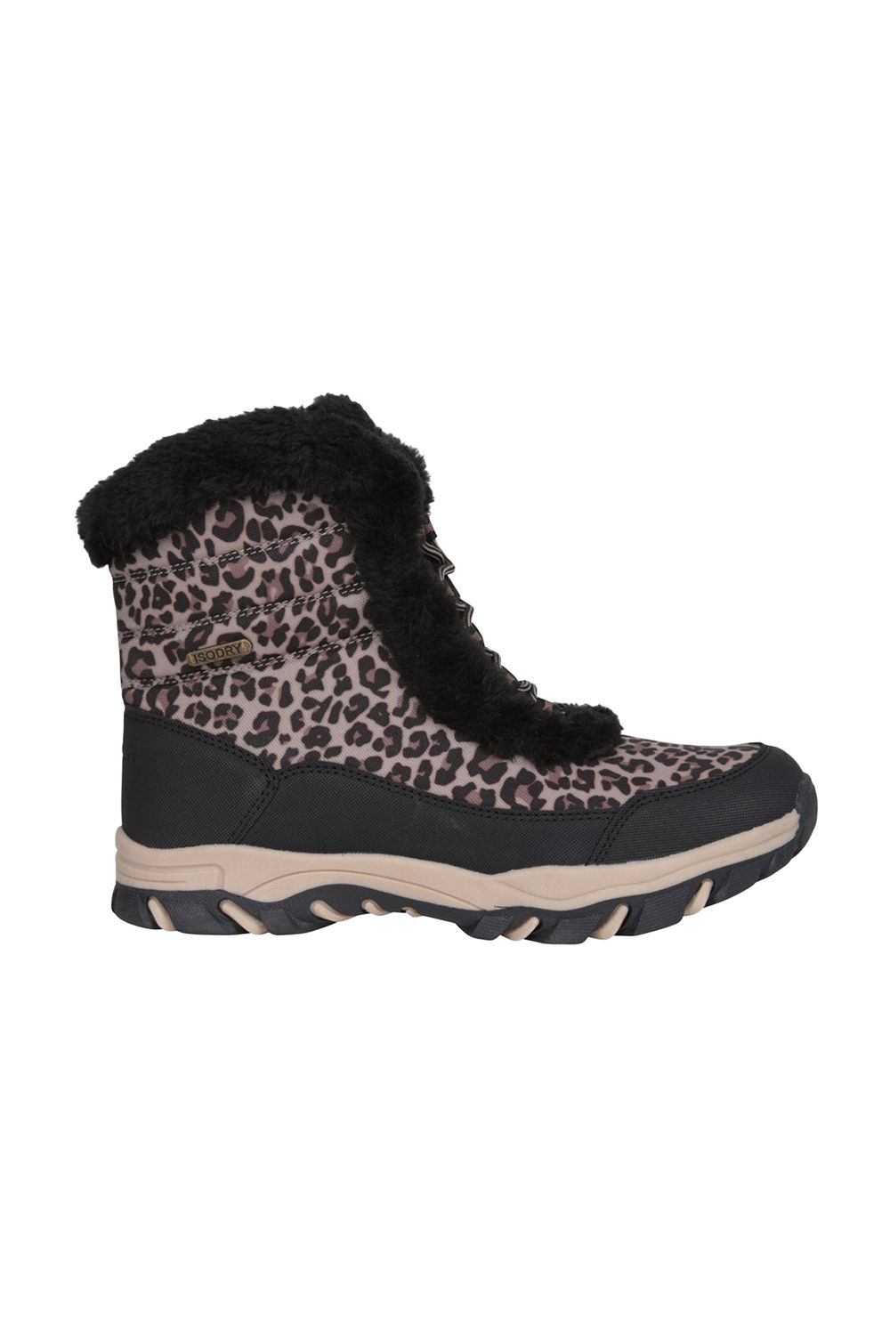 Black Ohio Leopard Print Thermal Snow Boots, Image 4 of 6