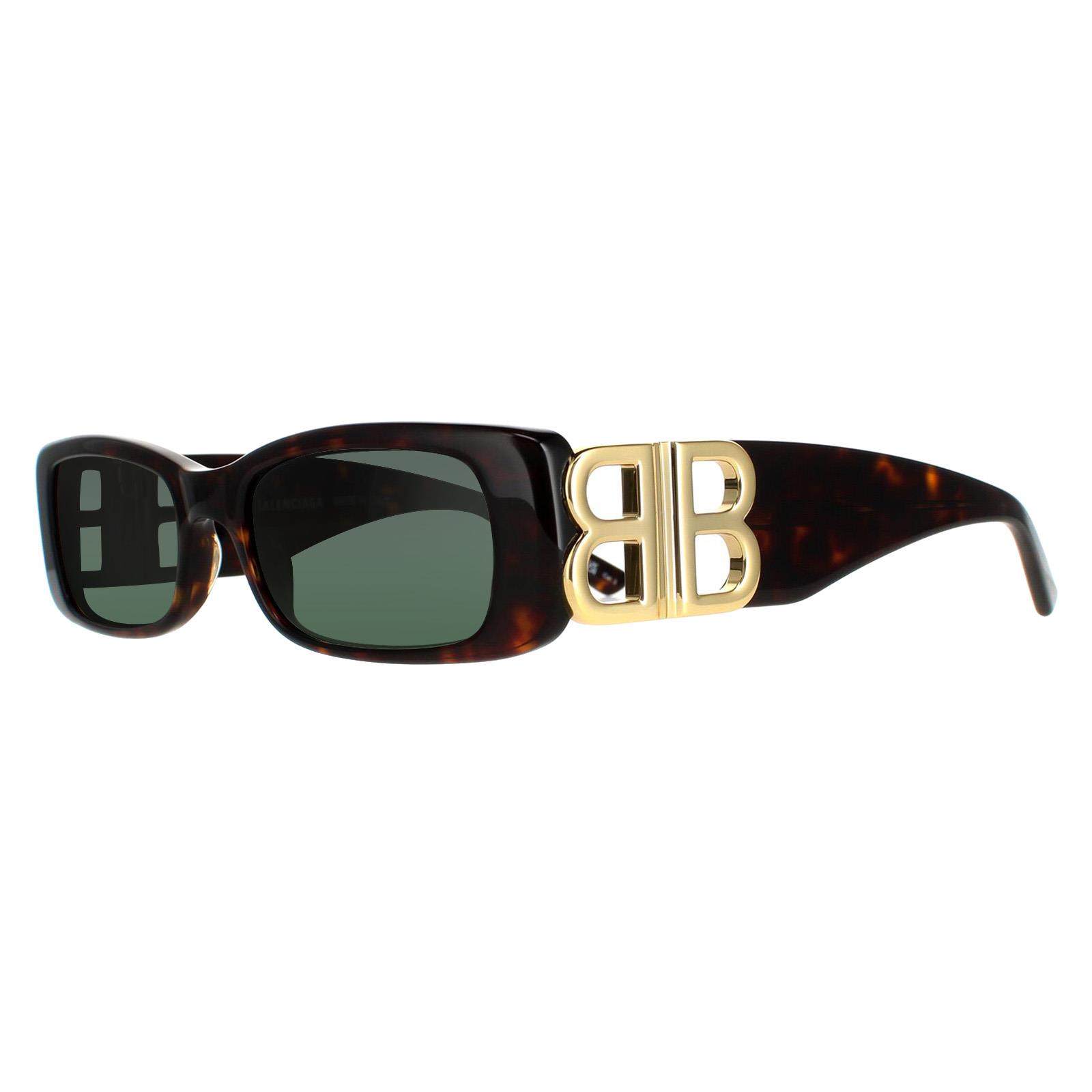 Brown Balenciaga Brown Rectangle Dark Havana Green BB0096S, Image 2 of 3