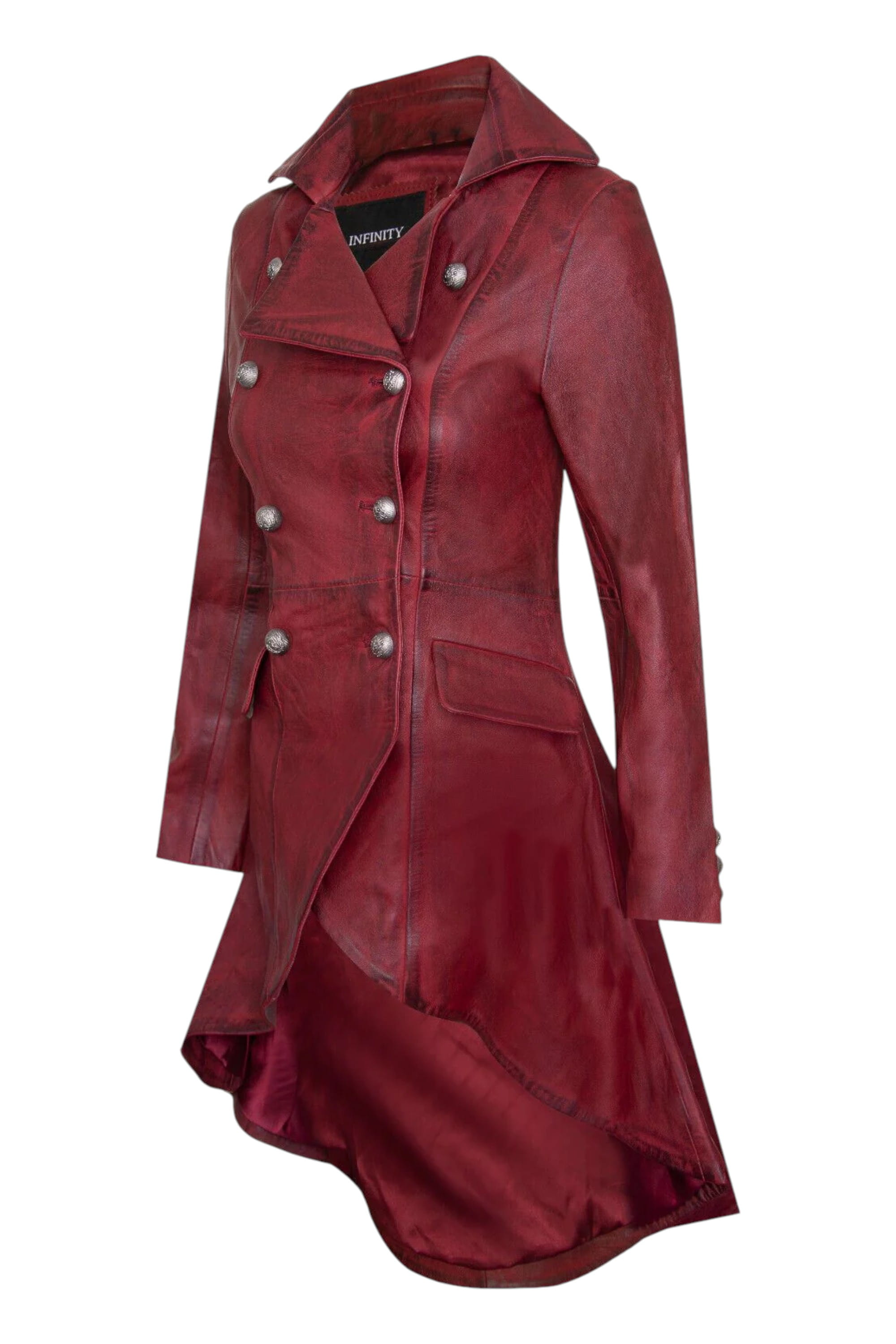 Burgundy Womens Gothic Victorian Coat-Accra, Image 2 of 4