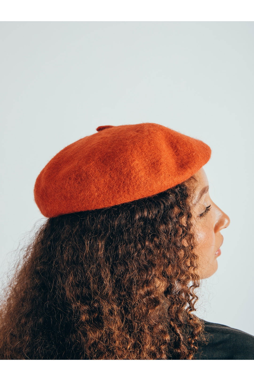 Orange Plain Felt Beret, Image 5 of 8