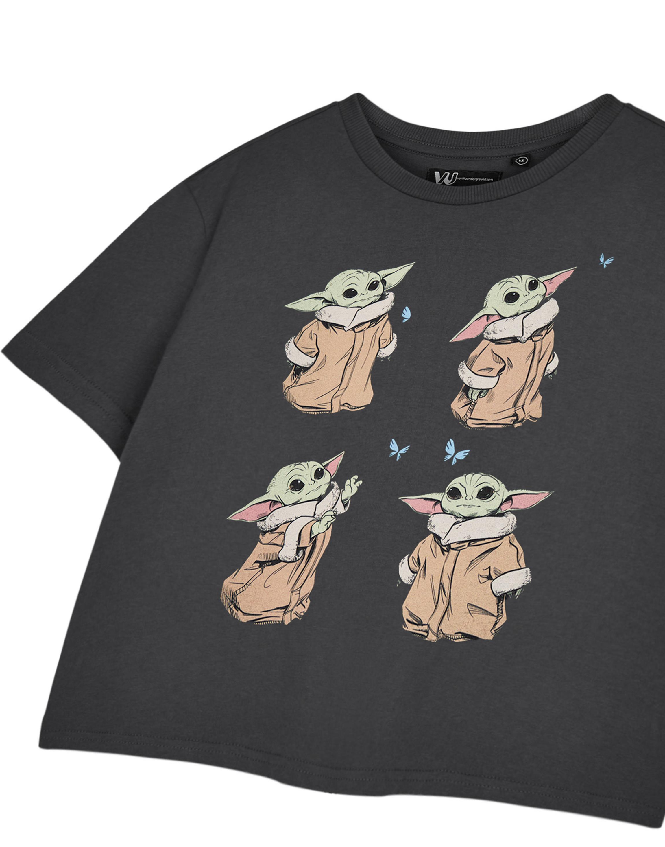 Charcoal Star Wars Cute Cropped Short Sleeved T-Shirt, Image 5 of 6