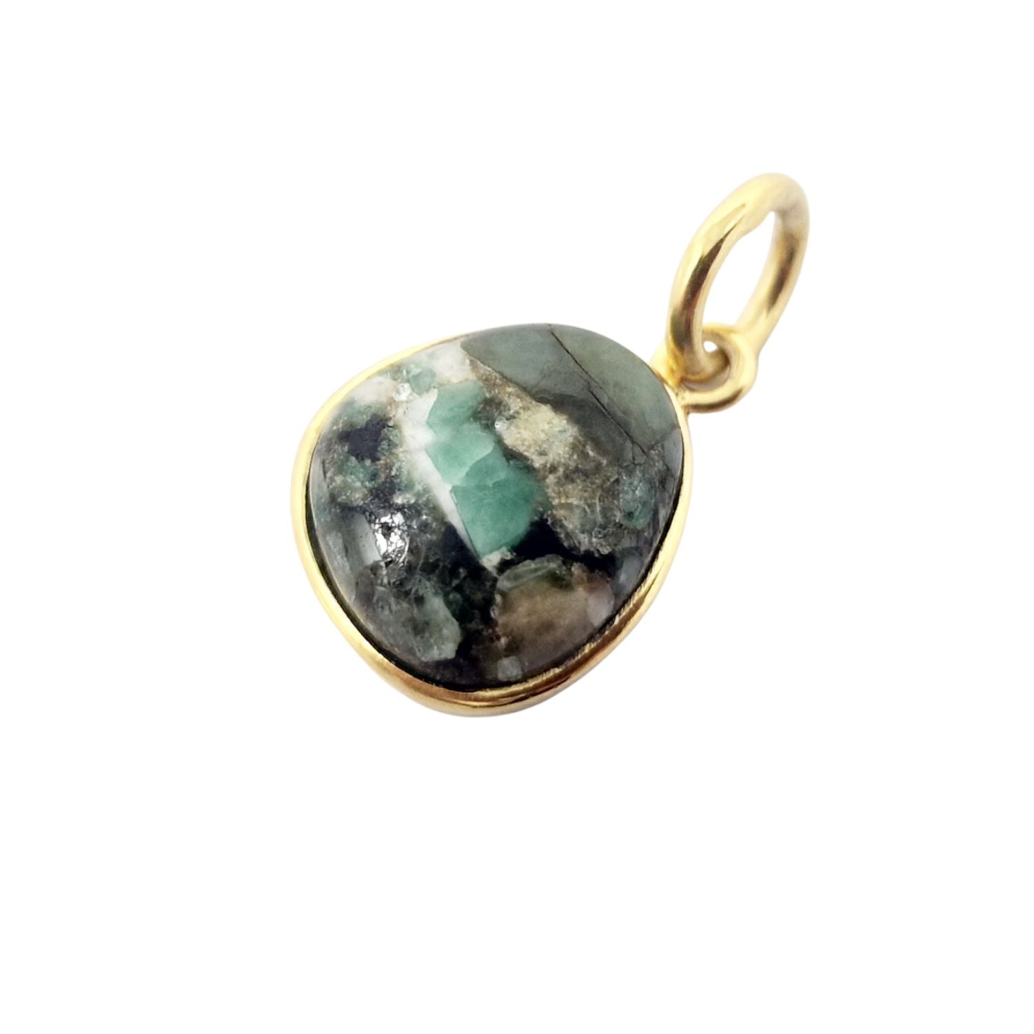Gold Gold Plated Emerald May Birthstone Bezel Pendant, Image 1 of 1