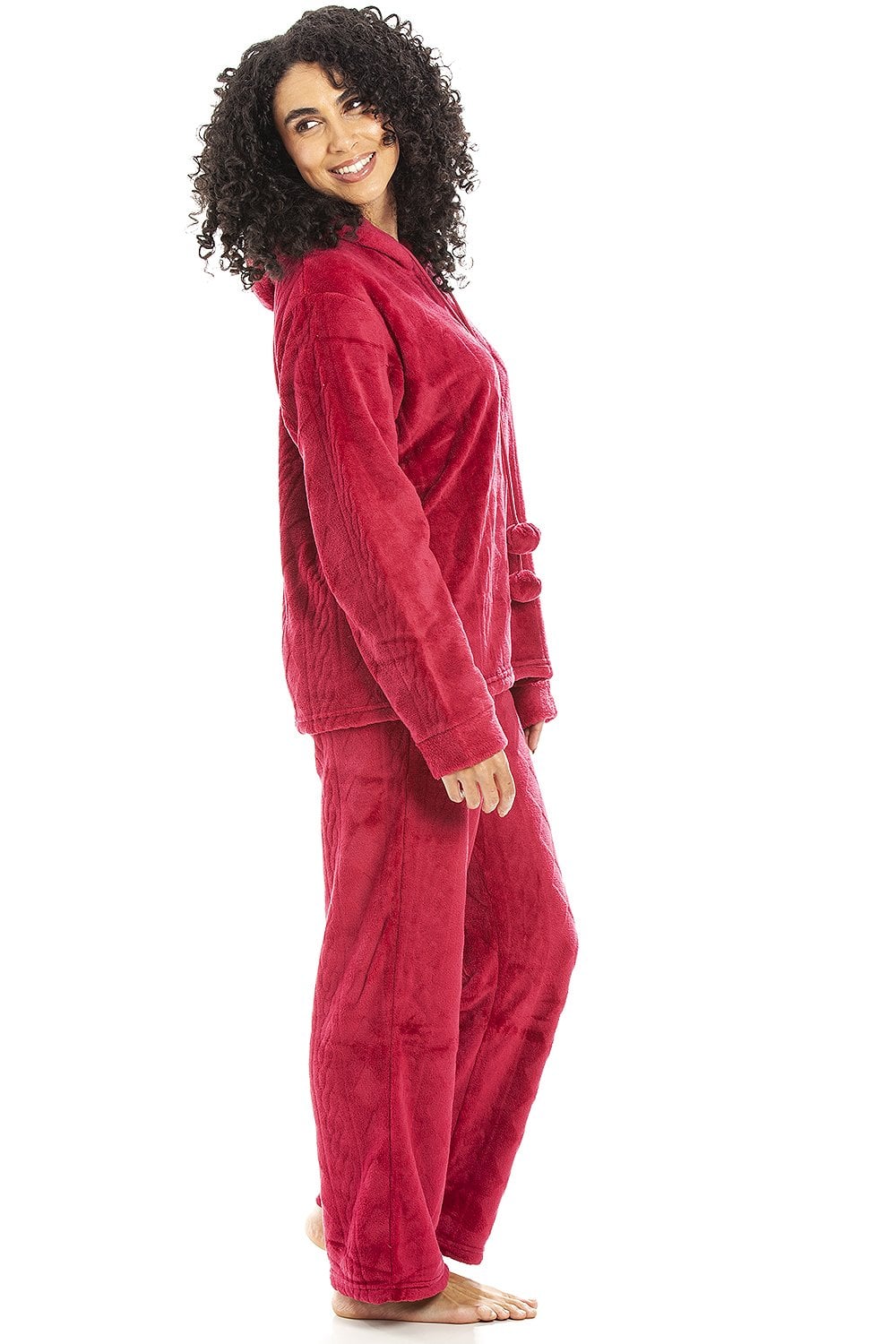 Magenta Camille Lingerie Magenta Supersoft Hooded Pyjama Set, Image 4 of 5