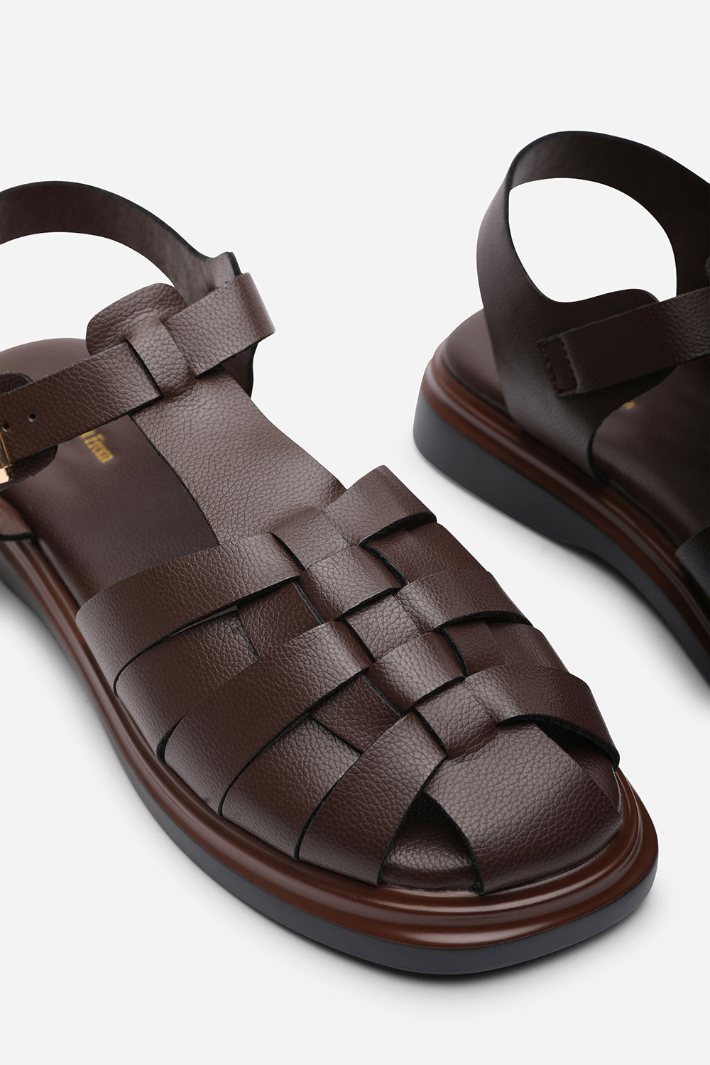 Dark Brown Chime Fisherman Flatform Sandal, Image 5 of 6