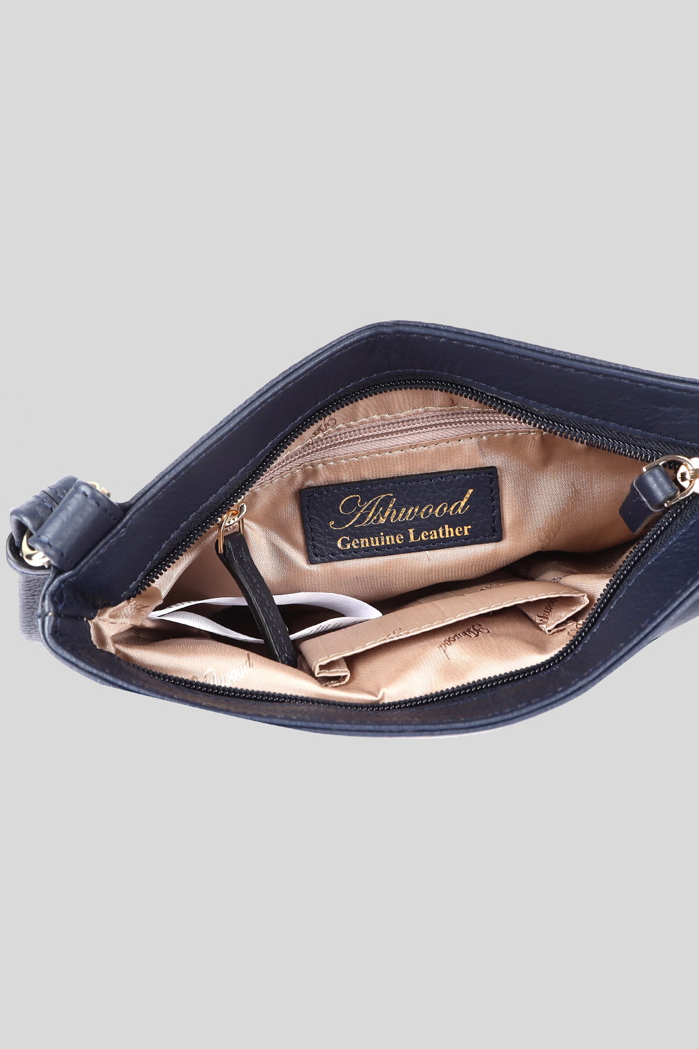 Navy 'Heaven' Real Leather Cross Body Bag, Image 4 of 4
