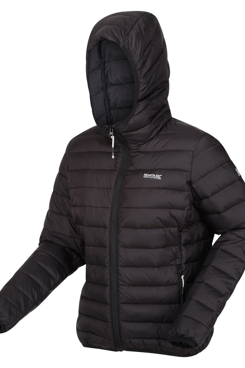 Black Marizion Hooded Padded Jacket, Image 3 of 4