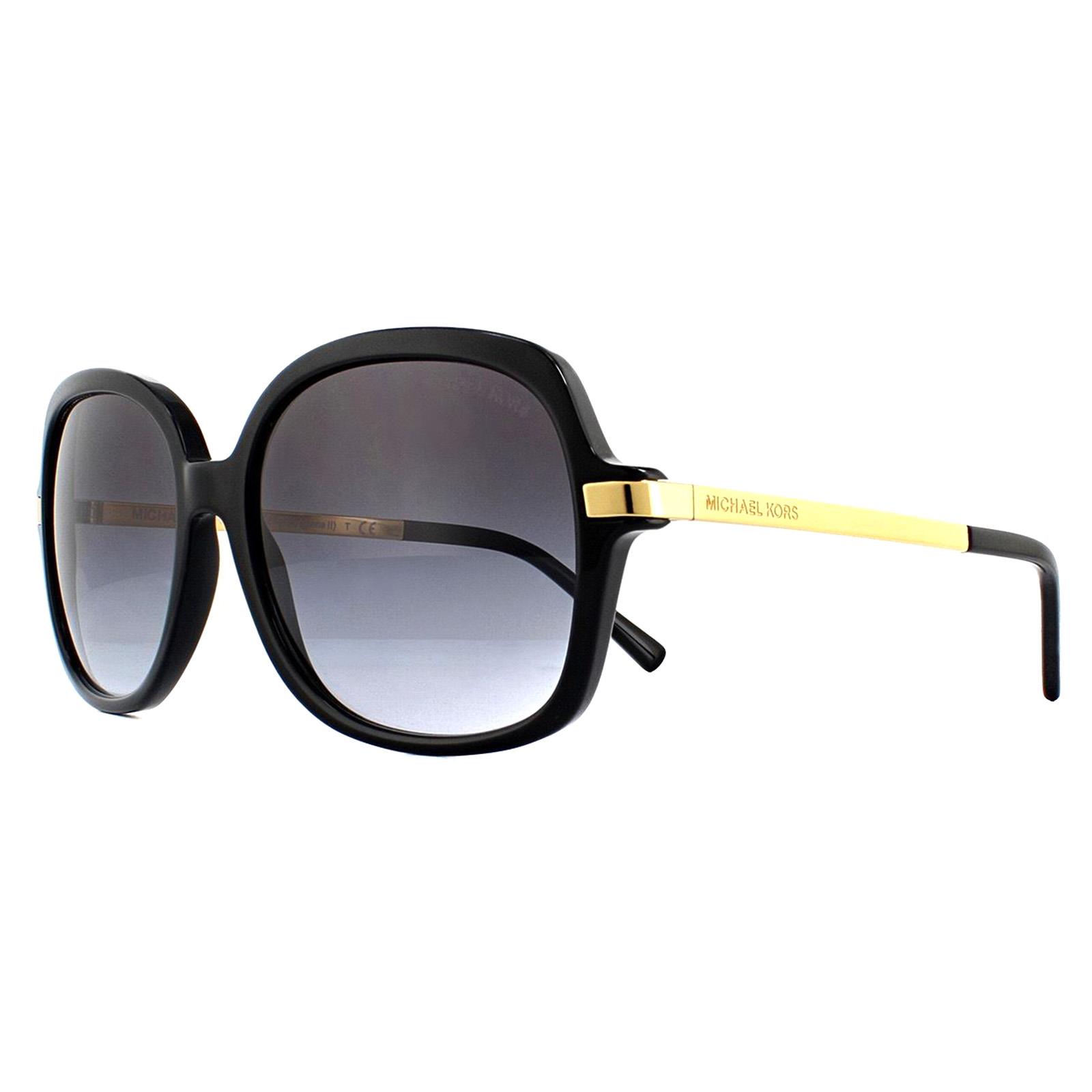 Black Michael Kors Black Square Black Gold Light Grey Gradient Sunglasses, Image 2 of 6