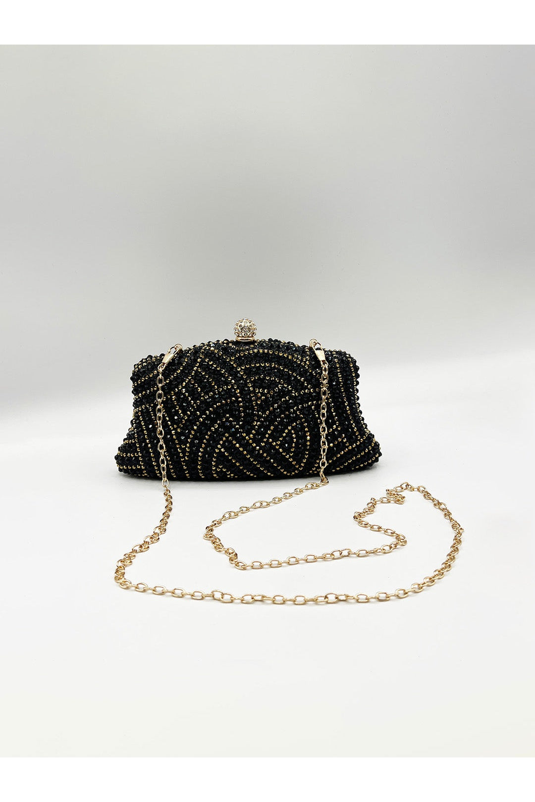Black Embellished Clutch Bag, Image 2 of 5