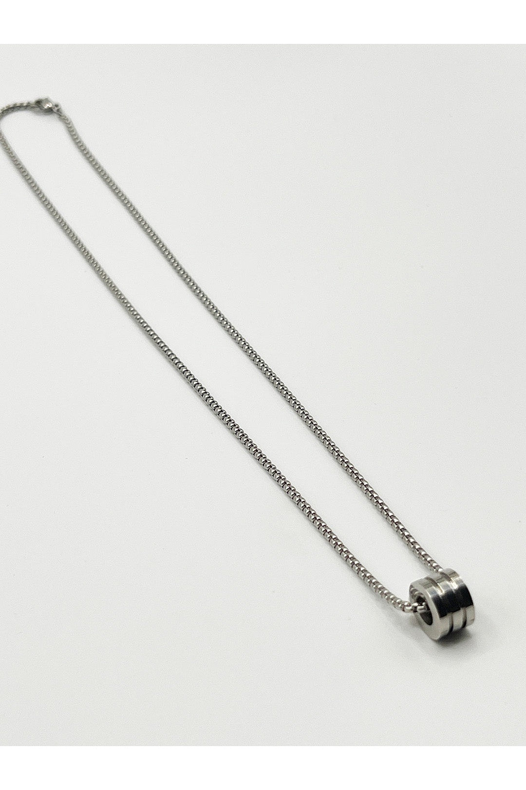 Silver Chain Necklace with Ring Charm, Image 3 of 5