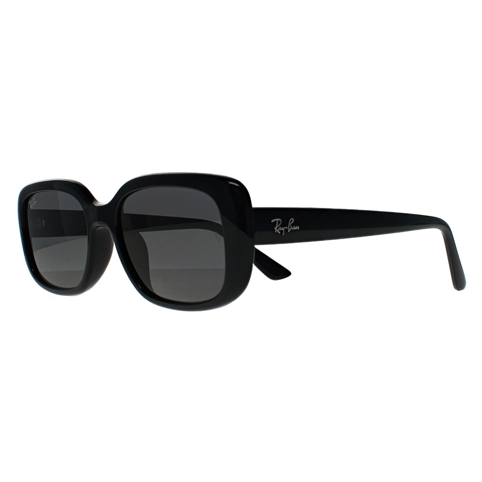 Black Ray-Ban Black Rectangle Polished Black Dark Grey RB4421D Bio Based, Image 2 of 3