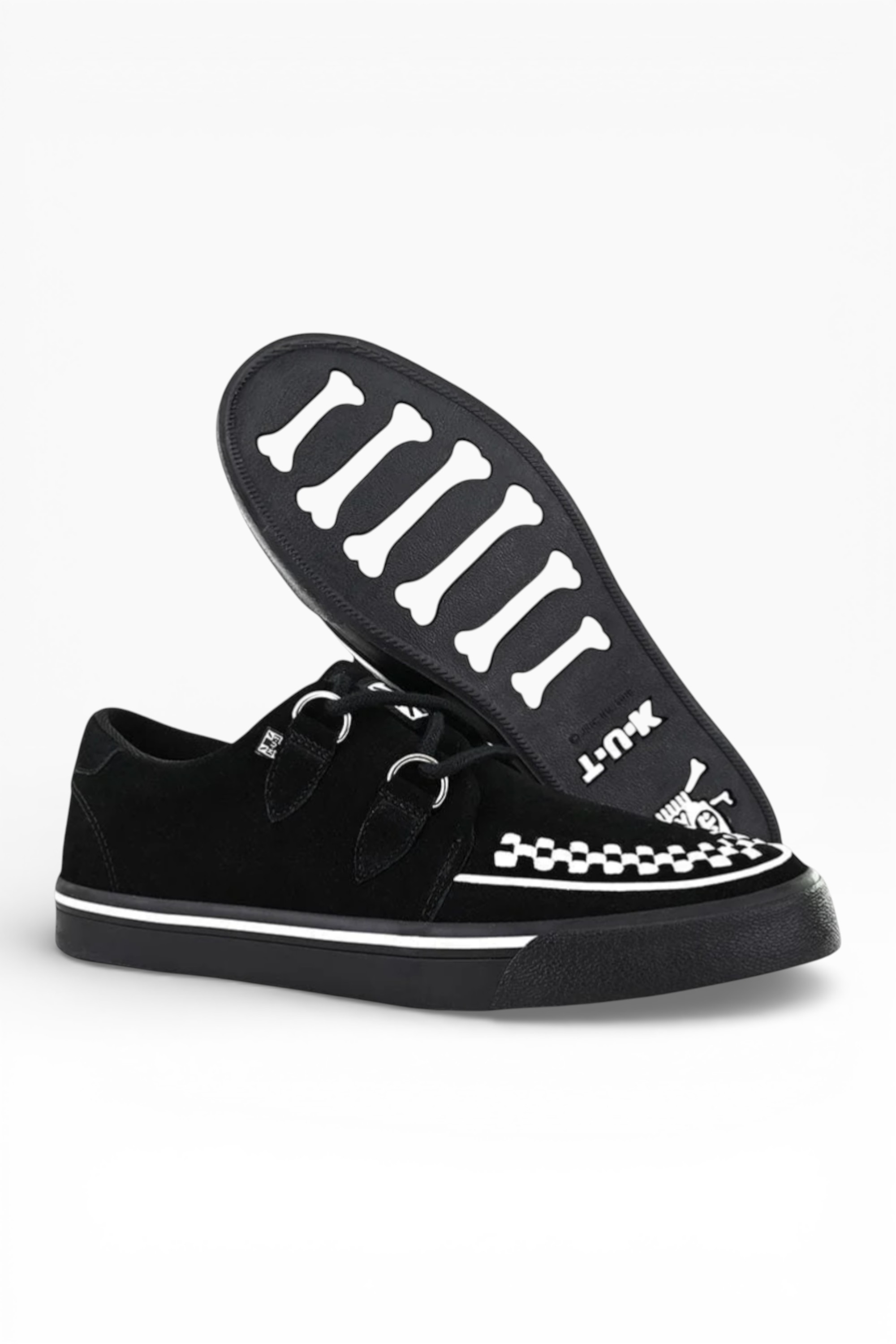 Black TUK Footwear Black Pointed Creeper Sneaker Suede Shoes, Image 4 of 8