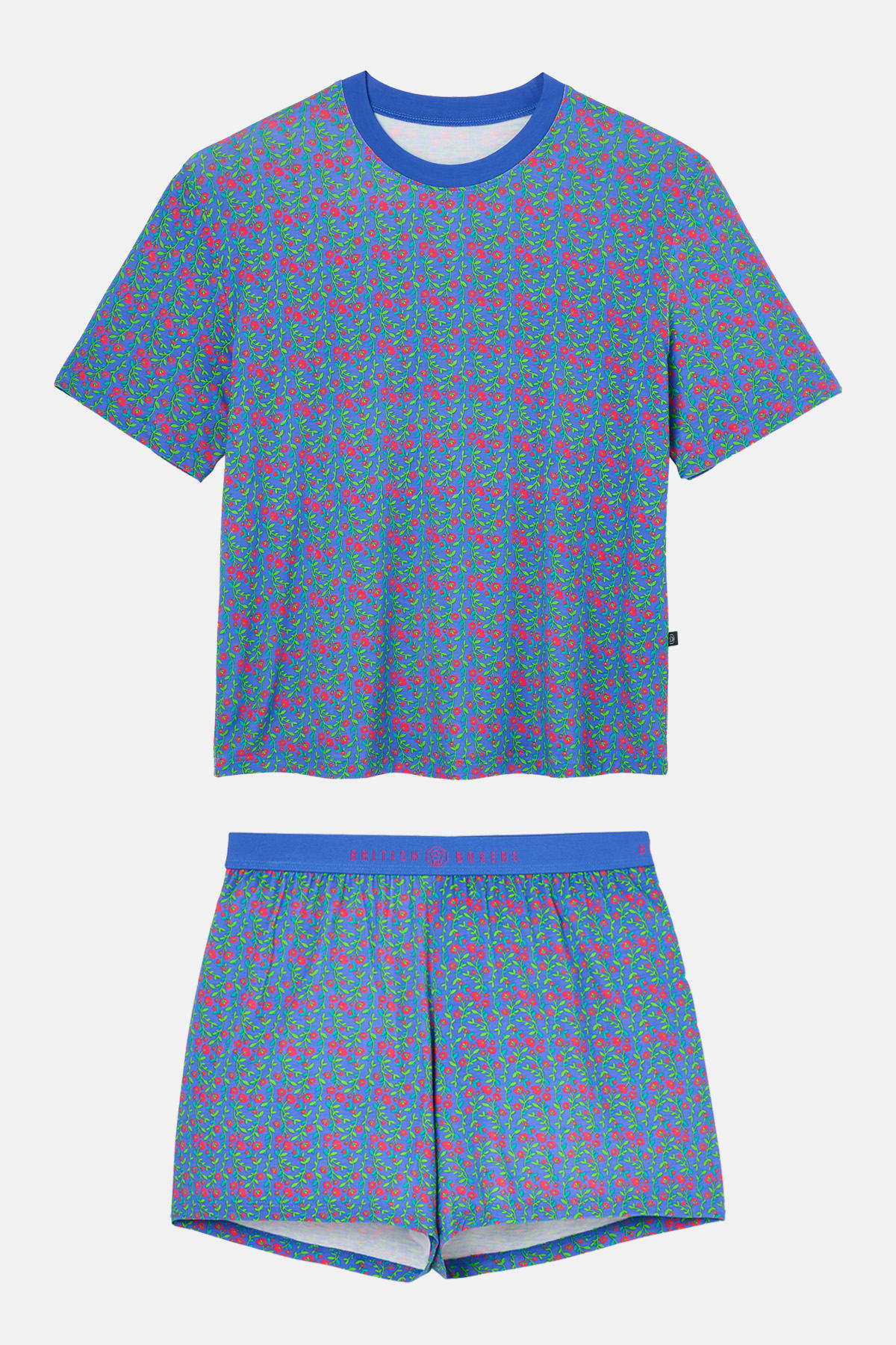 Blue "Boom Bloom!" Bamboo Short Pyjama Set, Image 4 of 6