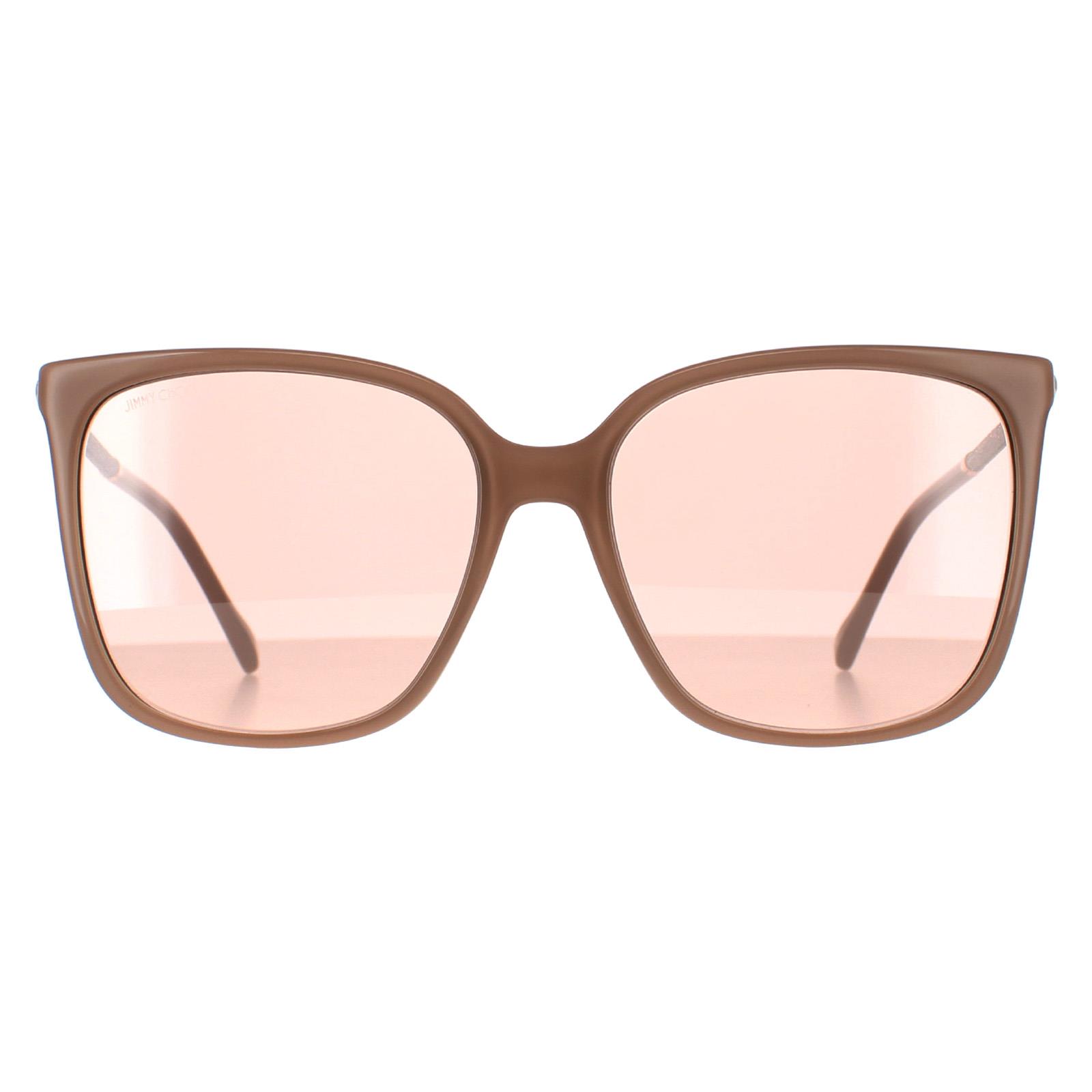 Beige Jimmy Choo Beige Square Nude Pink Flash Silver Mirror SCILLA/S, Image 1 of 4