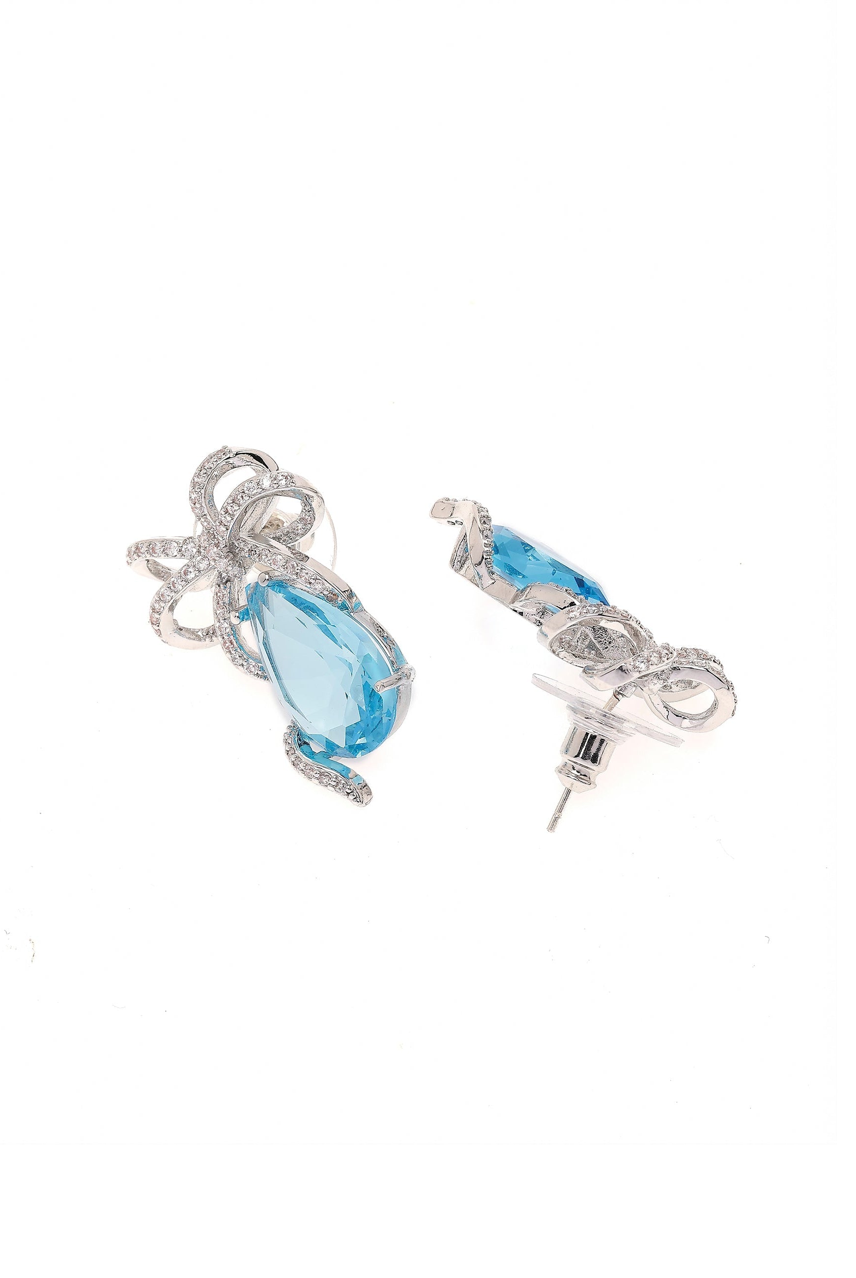 Light Blue Charming Light Blue Drop Earrings, Image 3 of 4