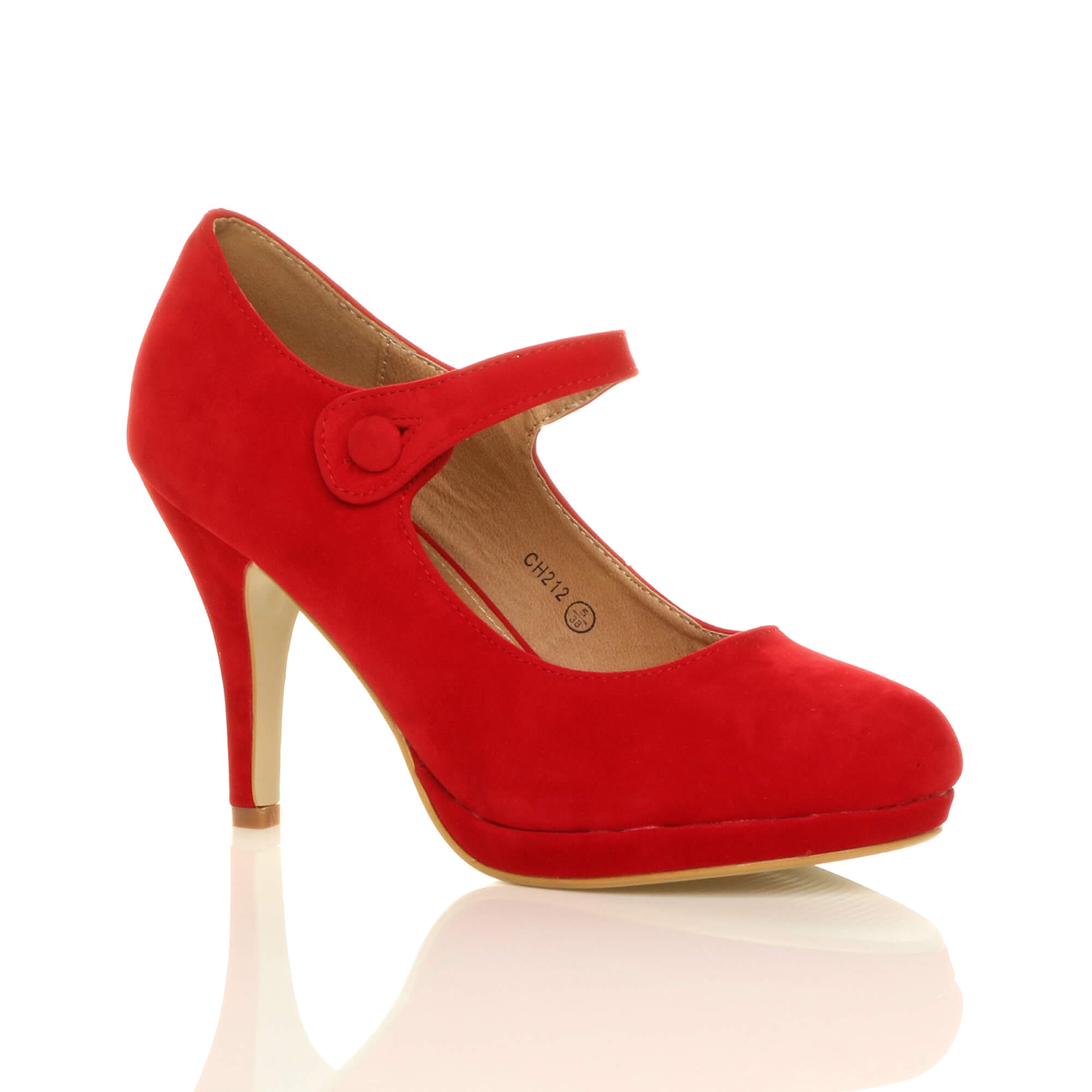 Purple High Heel Mary Jane Court Shoes