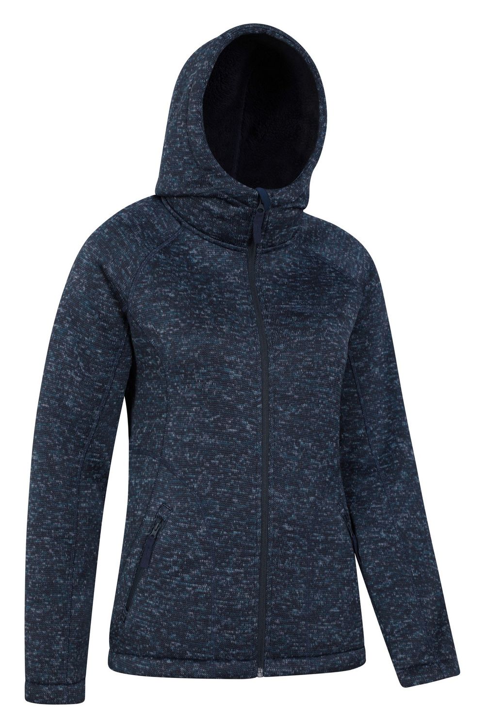 Navy Nevis Faux Fur Lined Full Zip Hoodie, Image 3 of 5