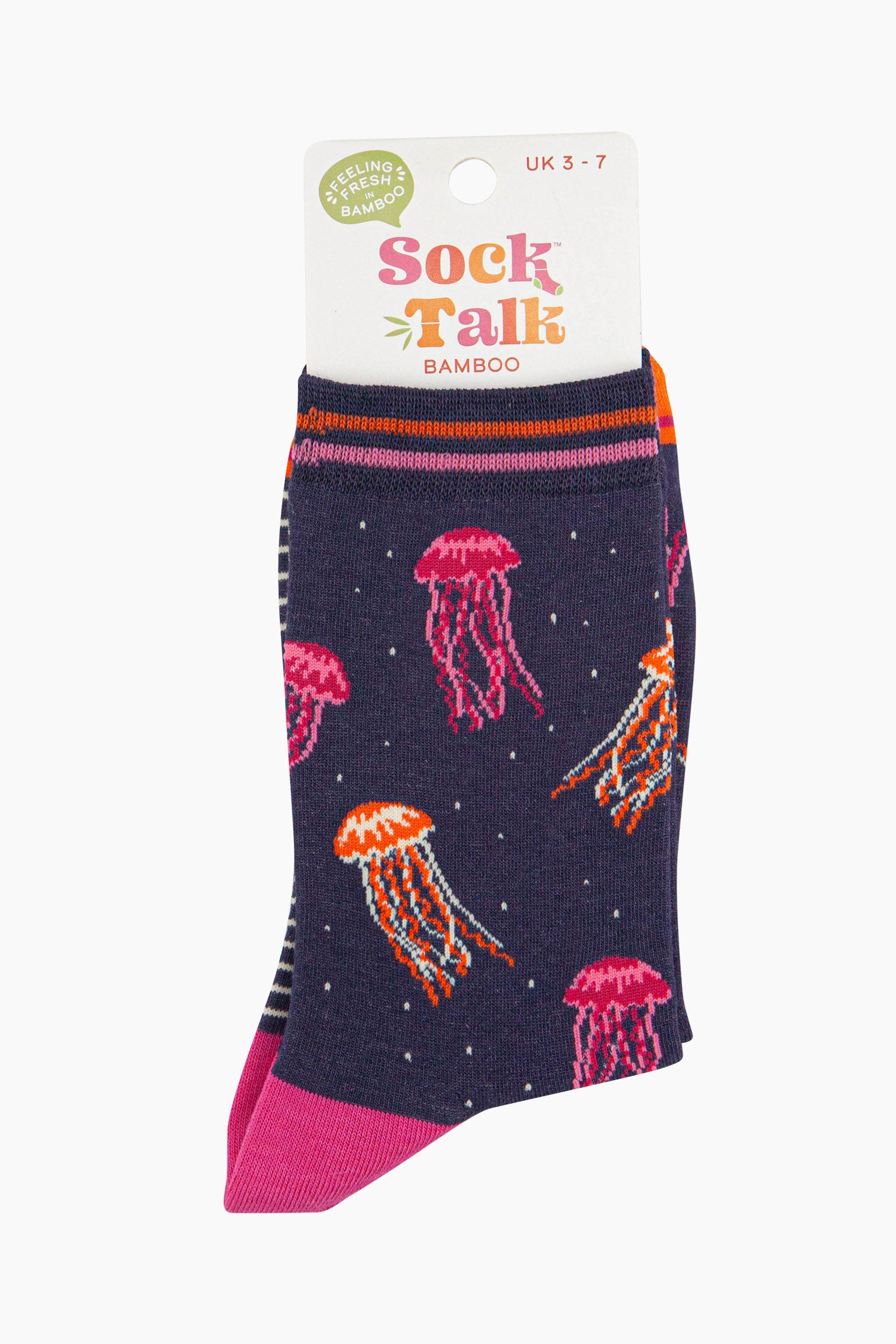 Navy Jellyfish Bamboo Socks - Navy, Image 4 of 4