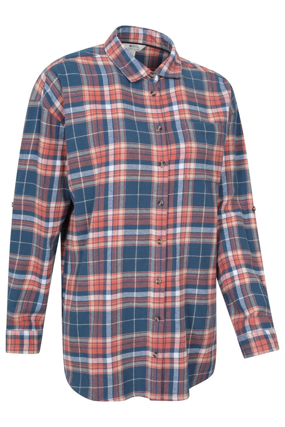 Navy Elm Flannel Relaxed Fit Long Sleeved Shirt, Image 3 of 4
