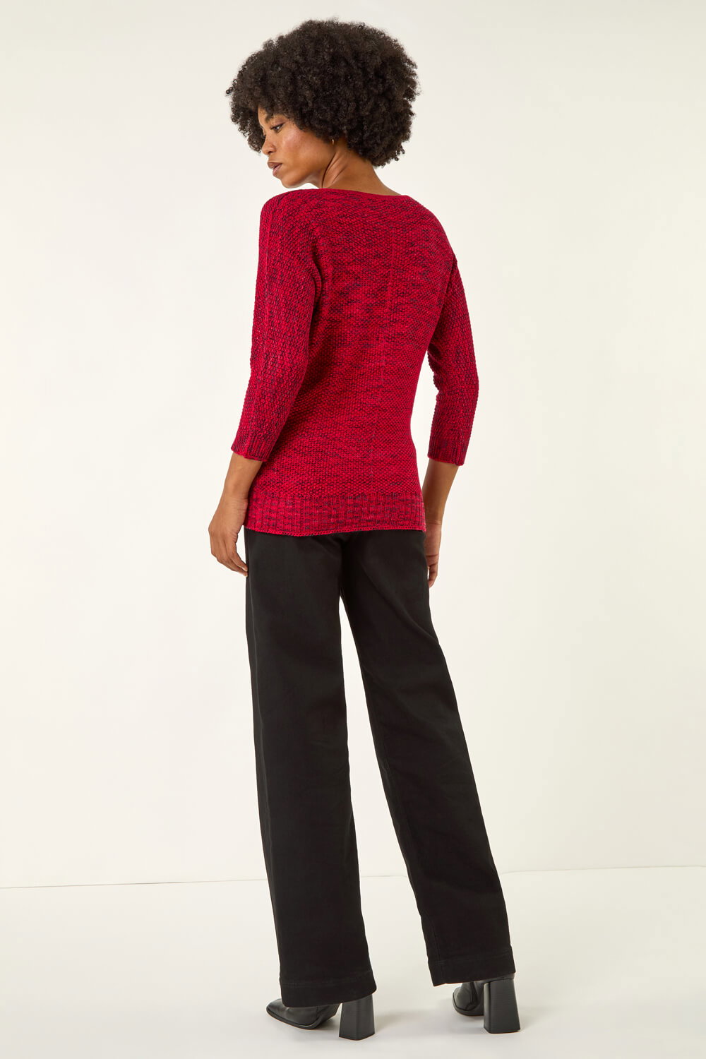 Red Textured Knit Jumper, Image 4 of 5